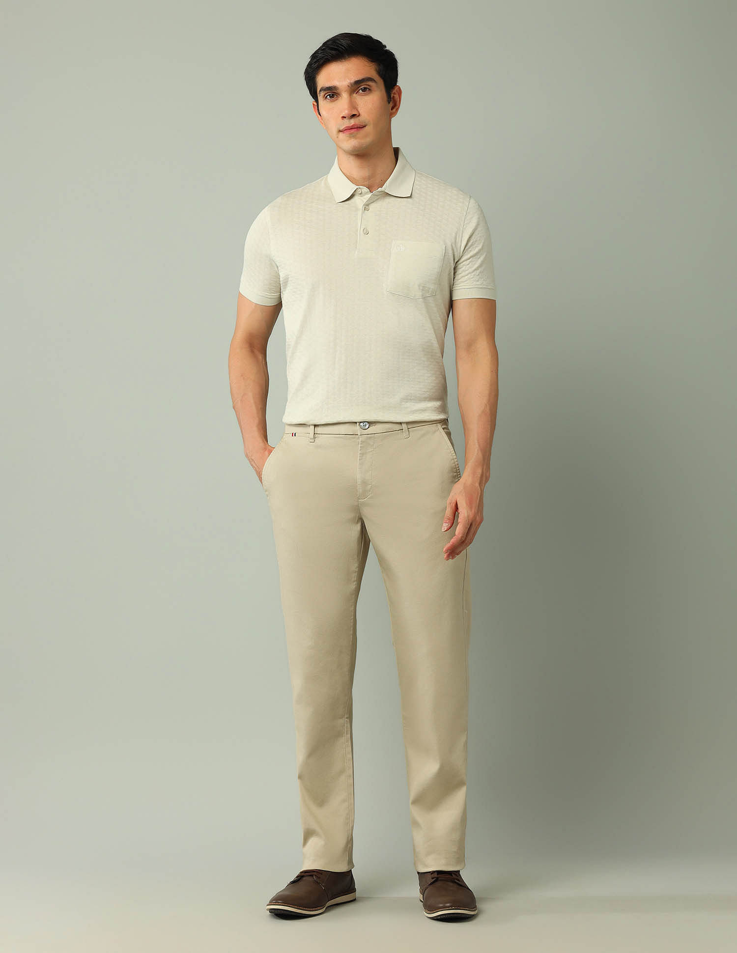 Arrow Sport Solid Dobby Weave Trousers