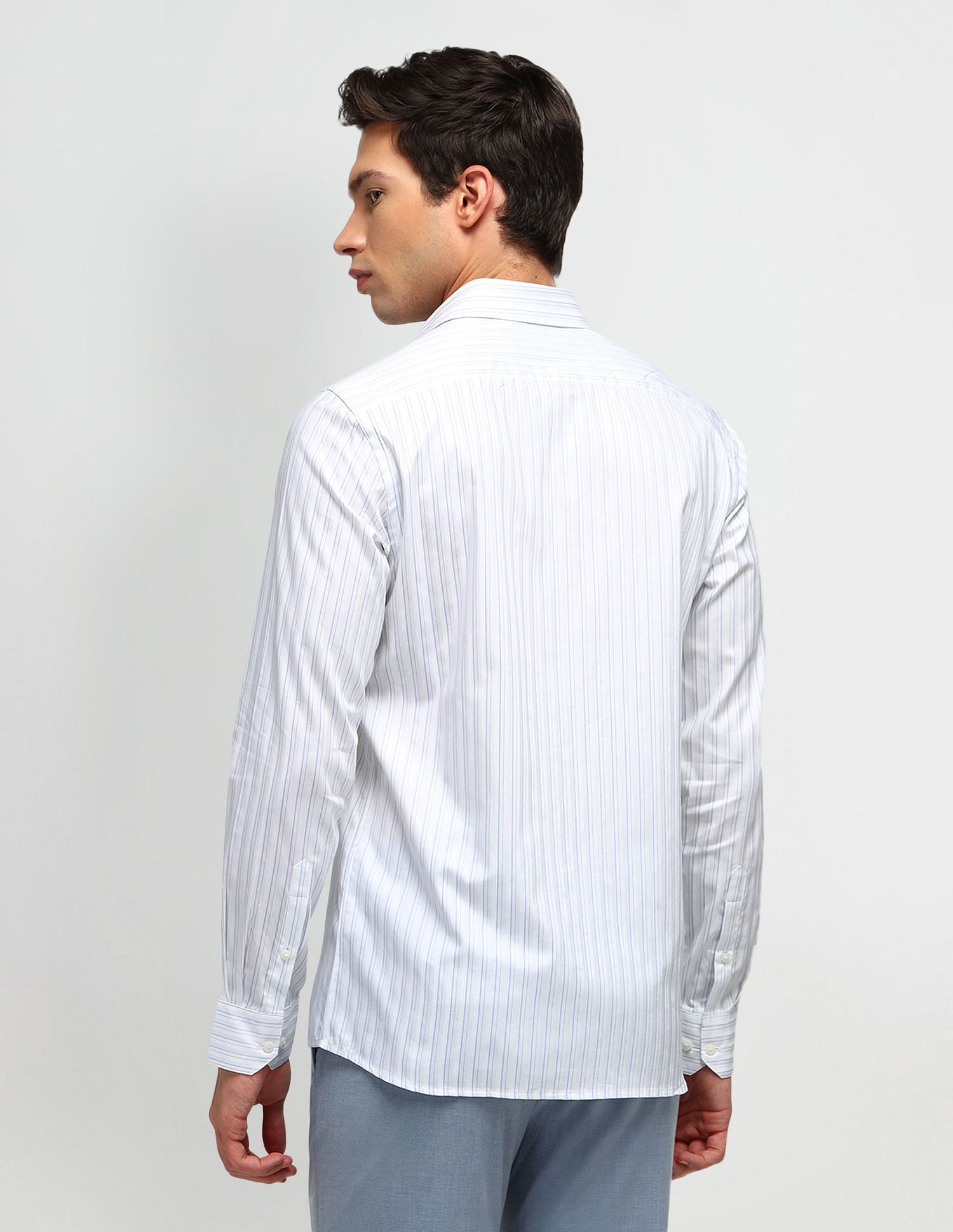 Arrow Slim Fit Vertical Striped Shirt