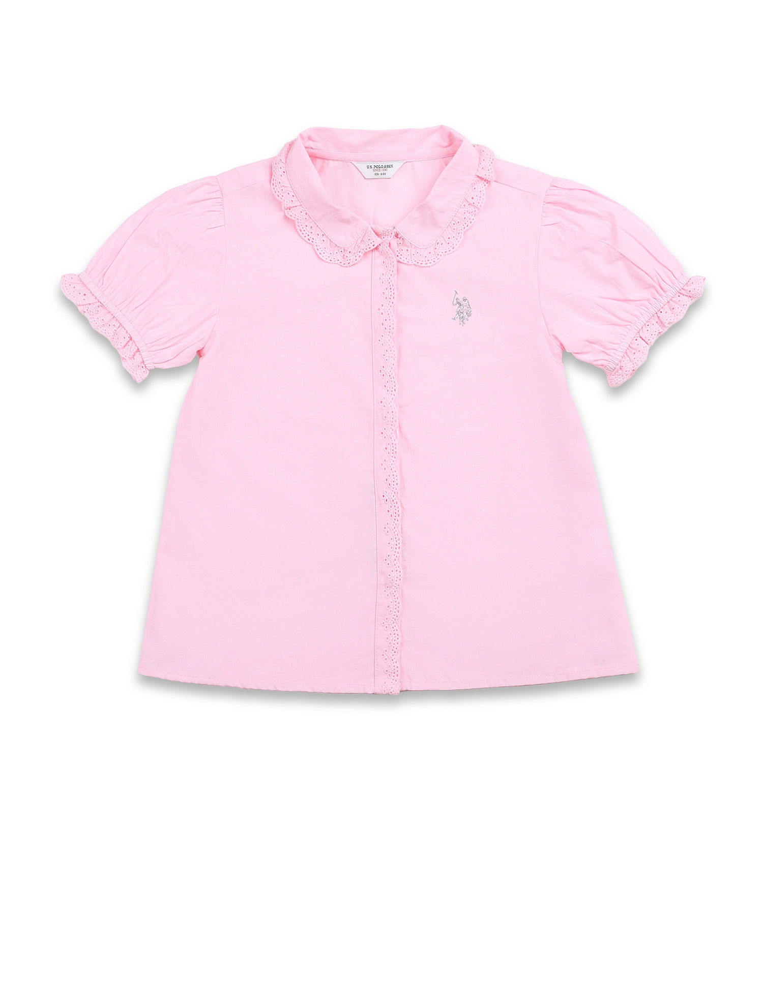 U.S. Polo Assn. Kids Girls Schiffli Top