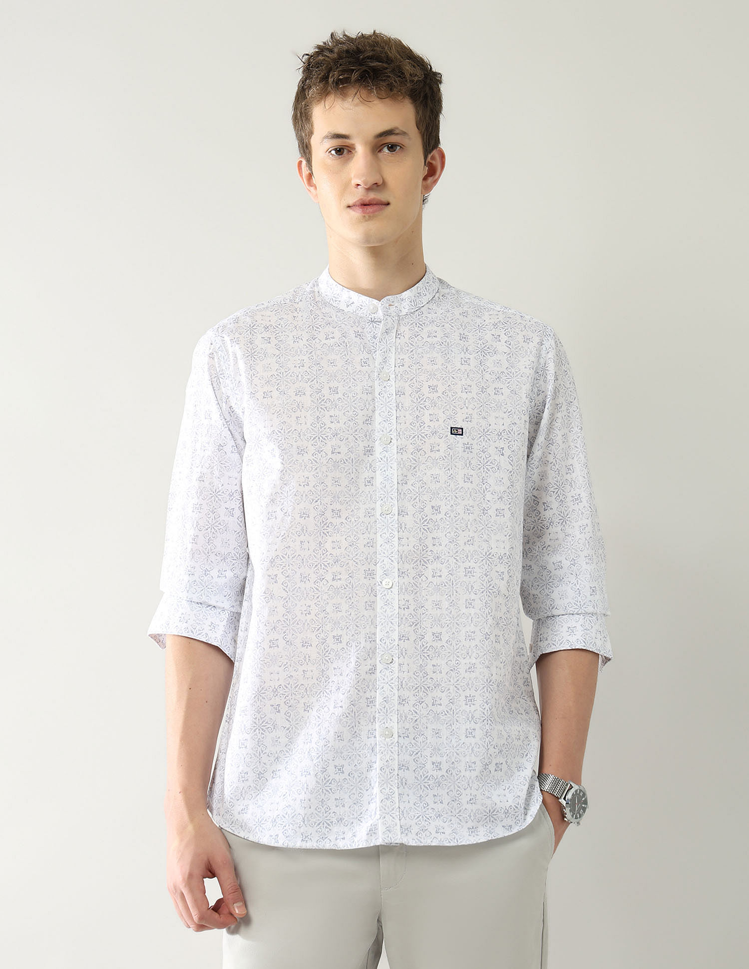 Arrow Sport Slim Fit All Over Printed Shirt