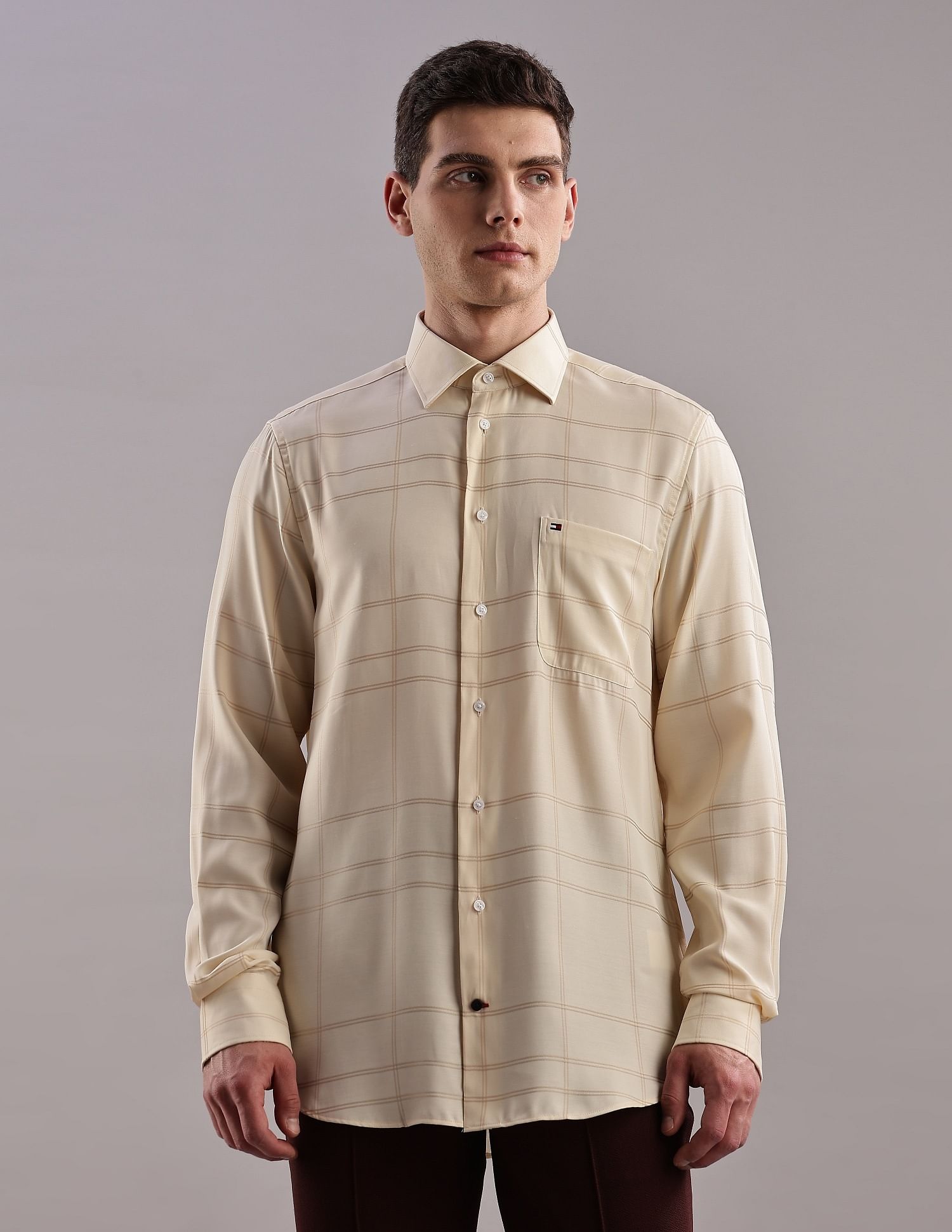 Tommy Hilfiger Checks Slim-Fit Viscose Shirt