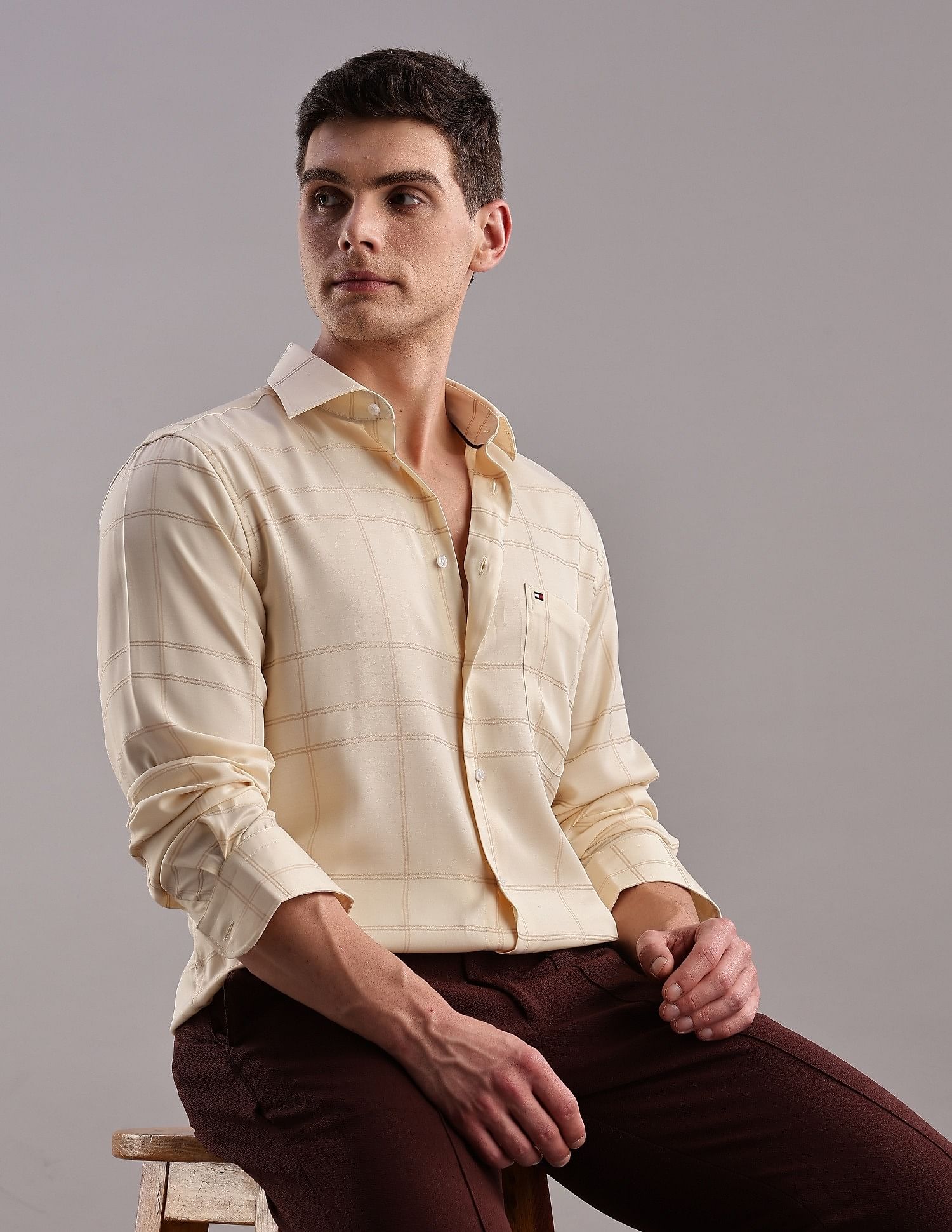 Tommy Hilfiger Checks Slim-Fit Viscose Shirt