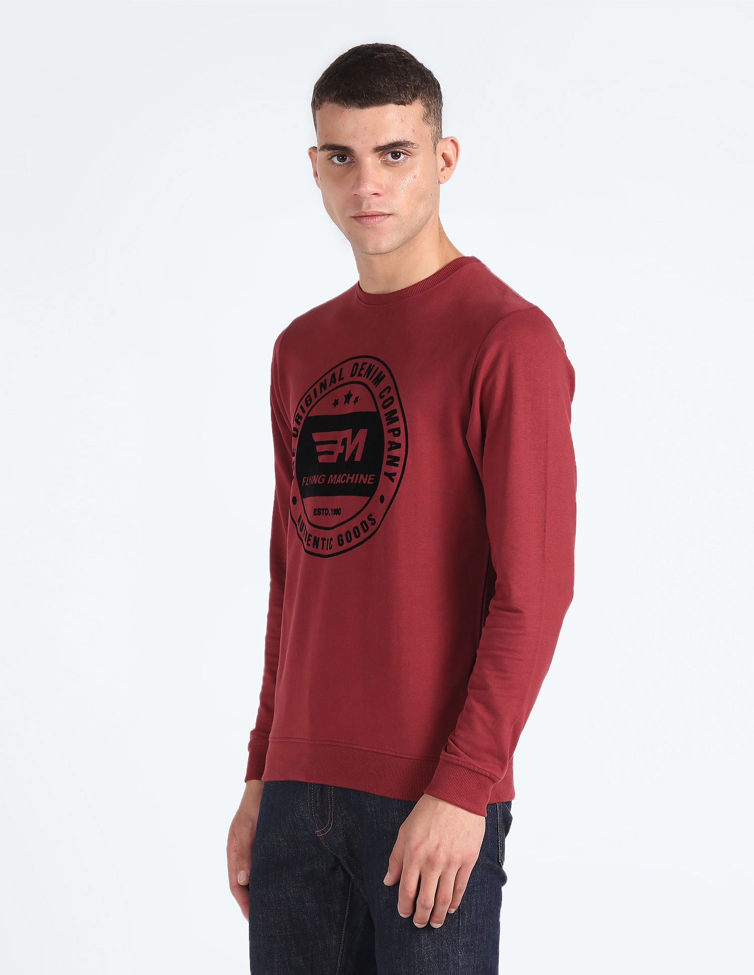 Flying Machine Brand Print Cotton Sweatshirt