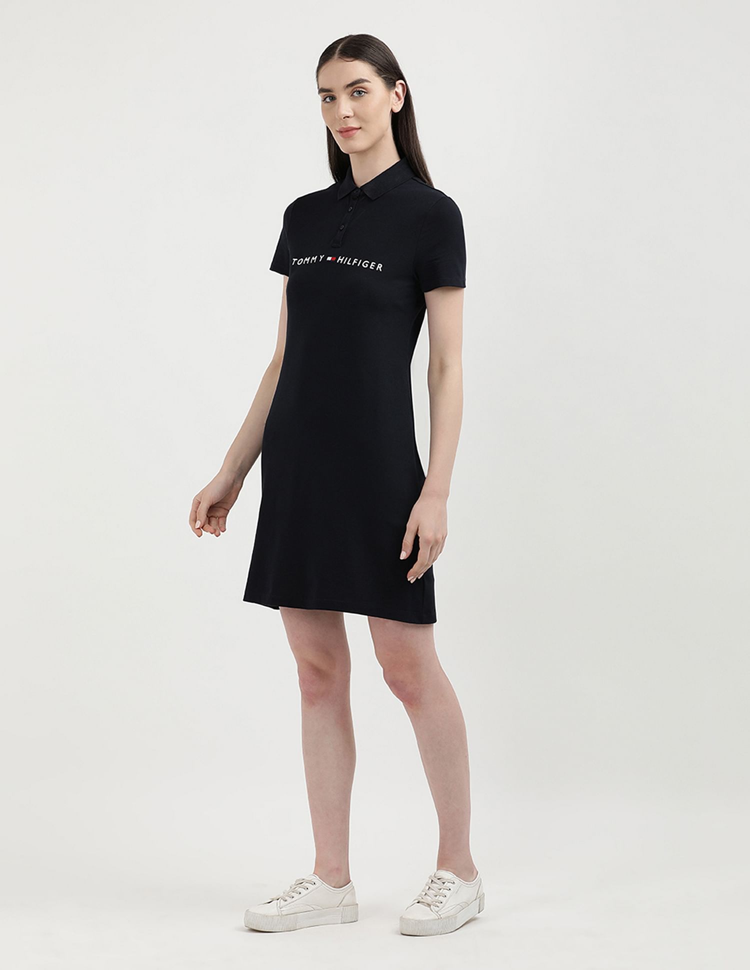 Tommy Hilfiger Solid Logo Polo Dress