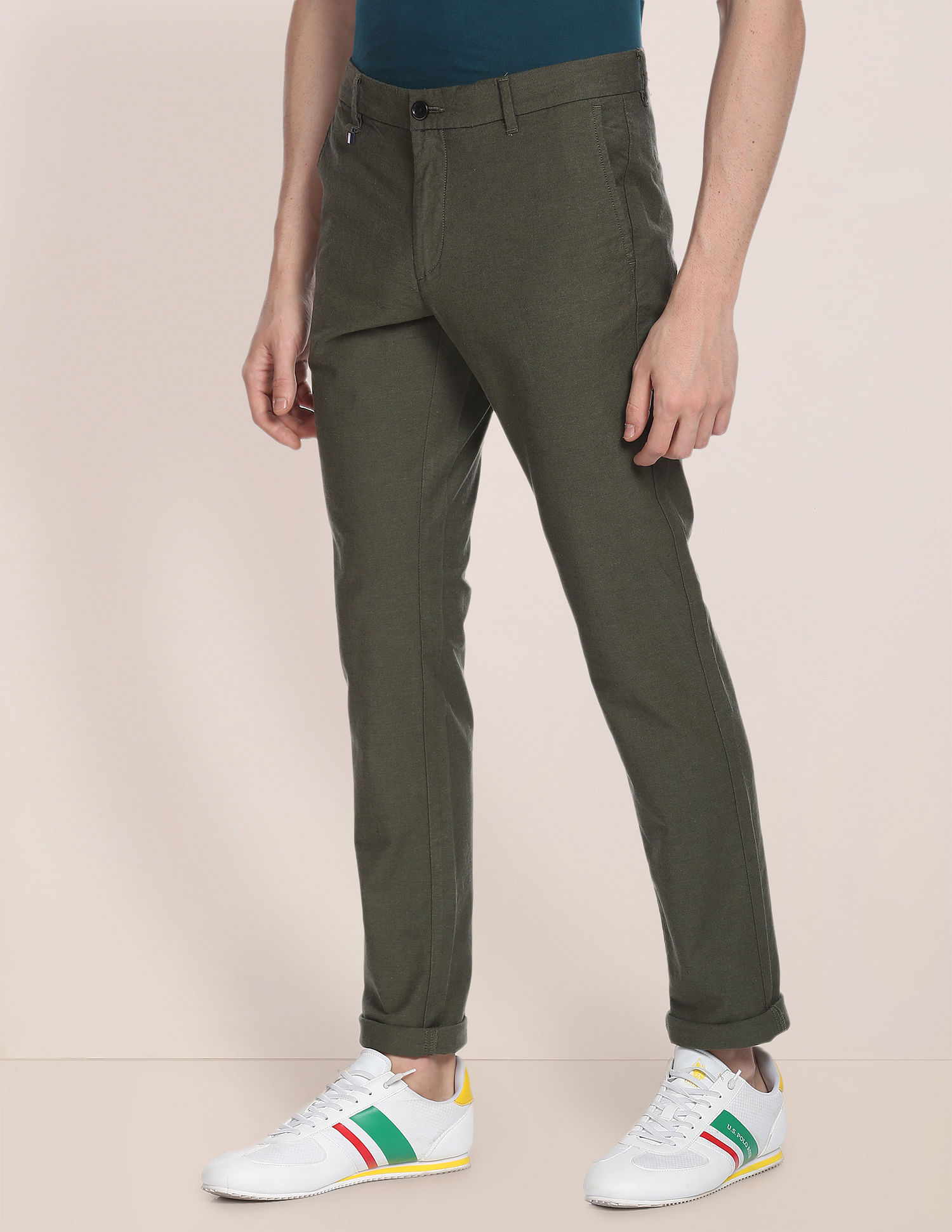【COLOR iN ID】Denver cotton pants Buy U.S. Polo Assn. Denver Slim Solid Trousers - NNNOW.com