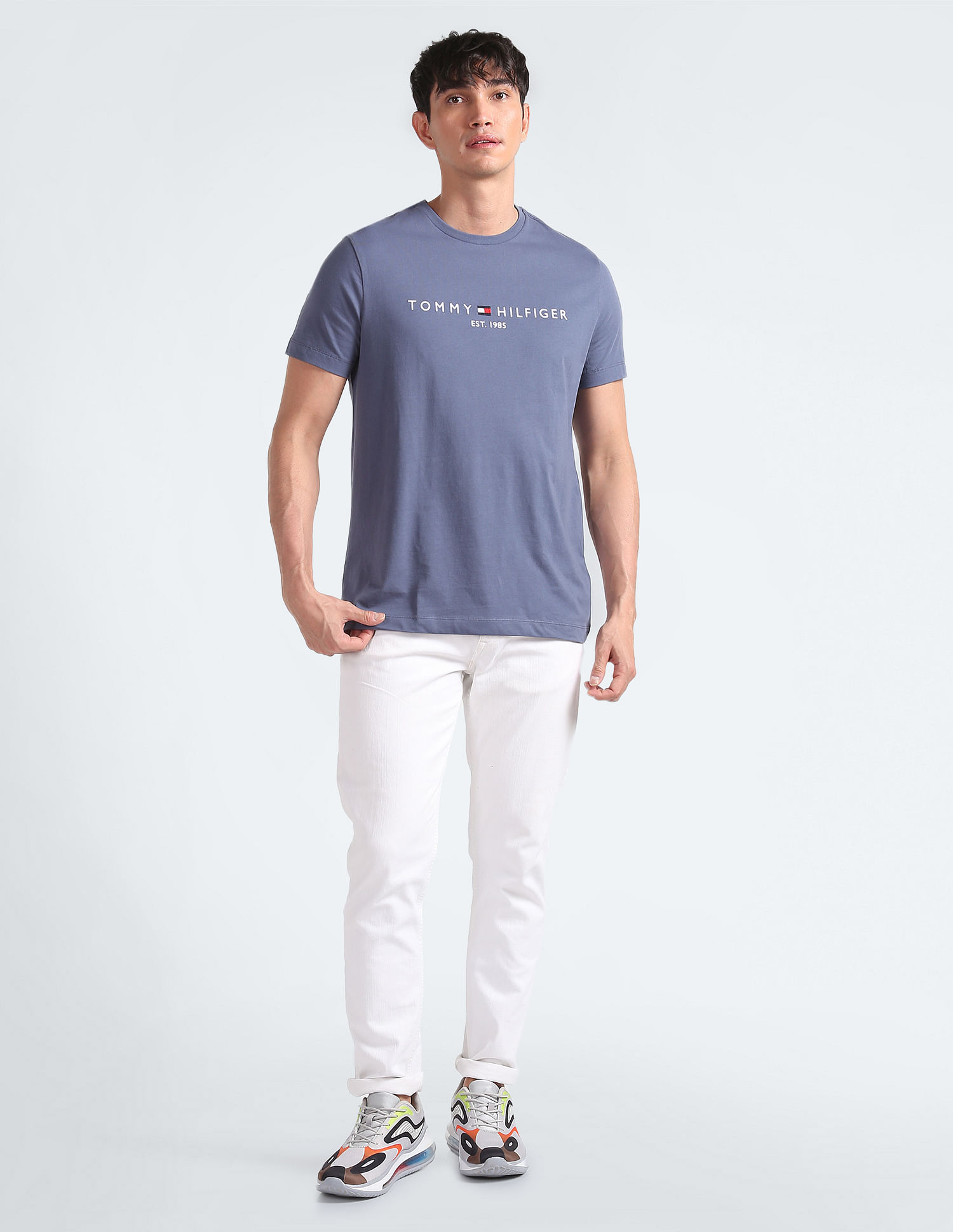 Buy Tommy Hilfiger Embroidered Logo Cotton T-Shirt 