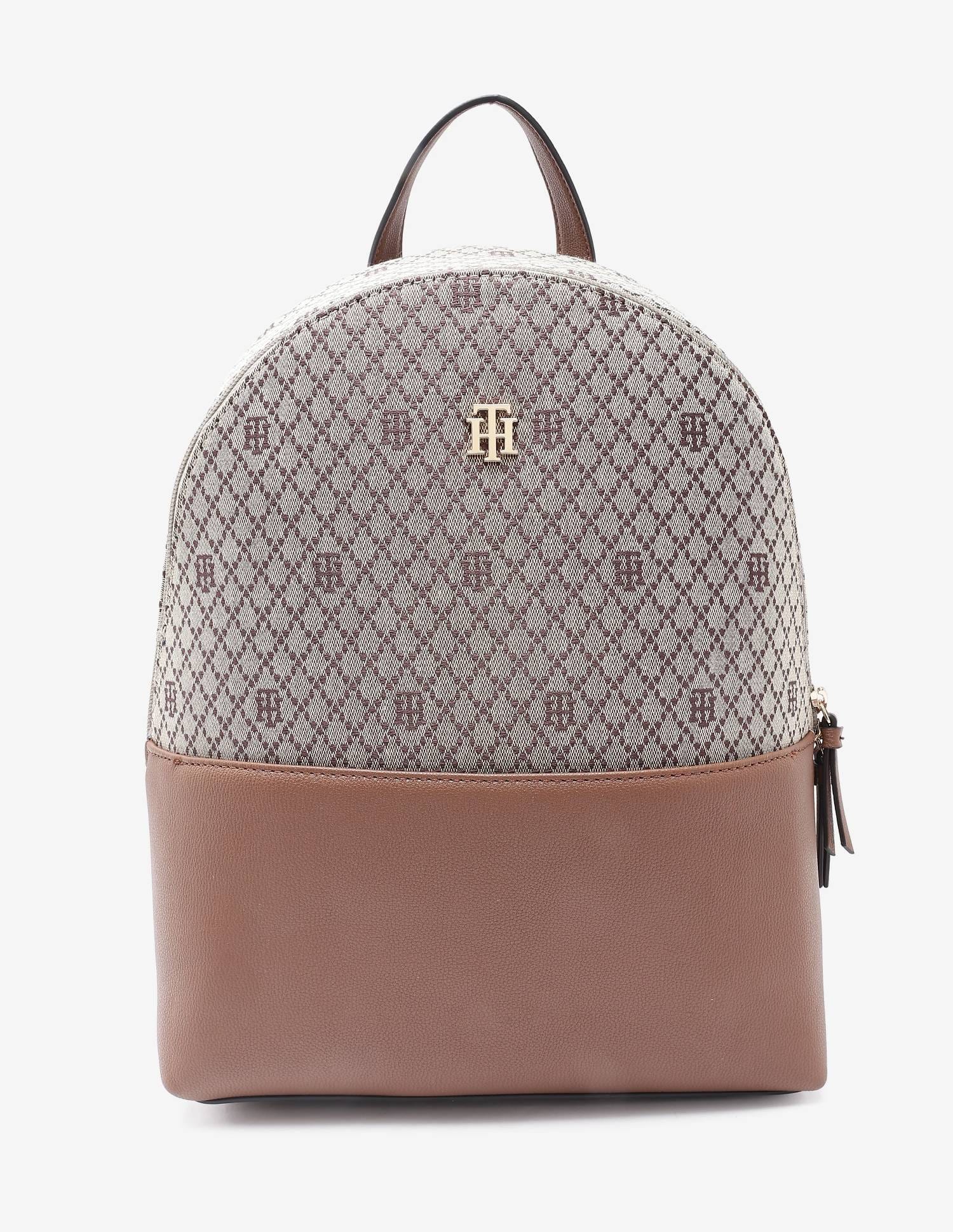 Buy Tommy Hilfiger Logo Brown Polyester Backpack - NNNOW.com