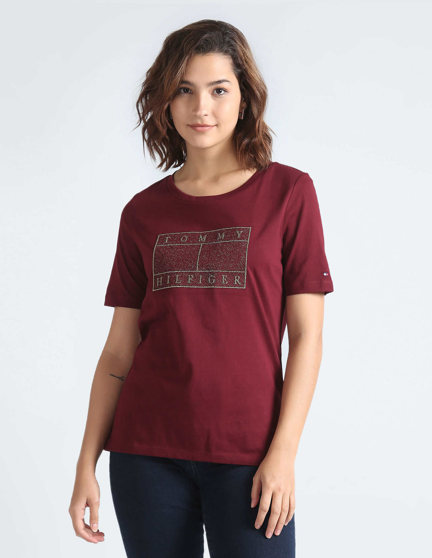 Tommy Hilfiger Organic Cotton Lurex Logo T-Shirt