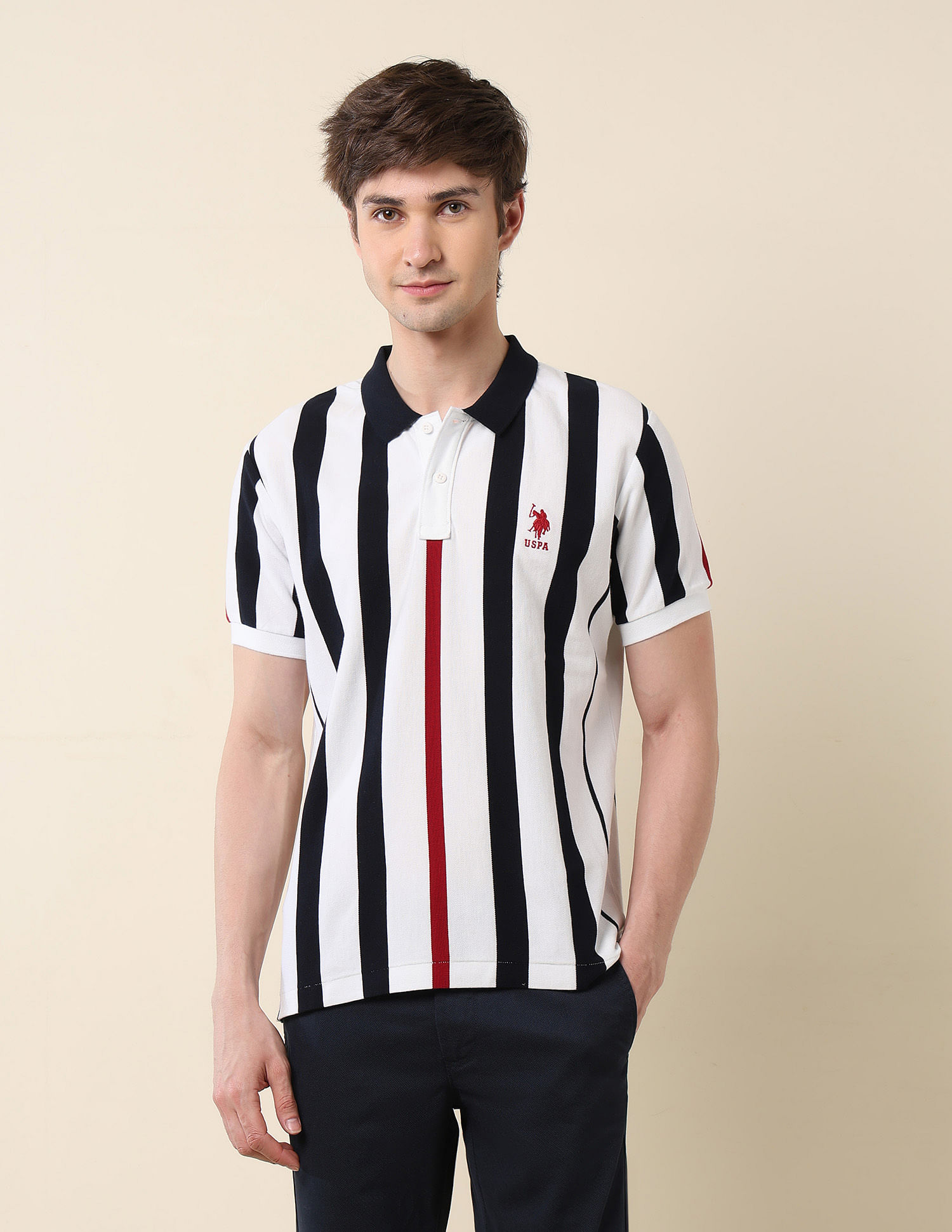 U.S. Polo Assn. Vertical Striped Classic Polo Shirt