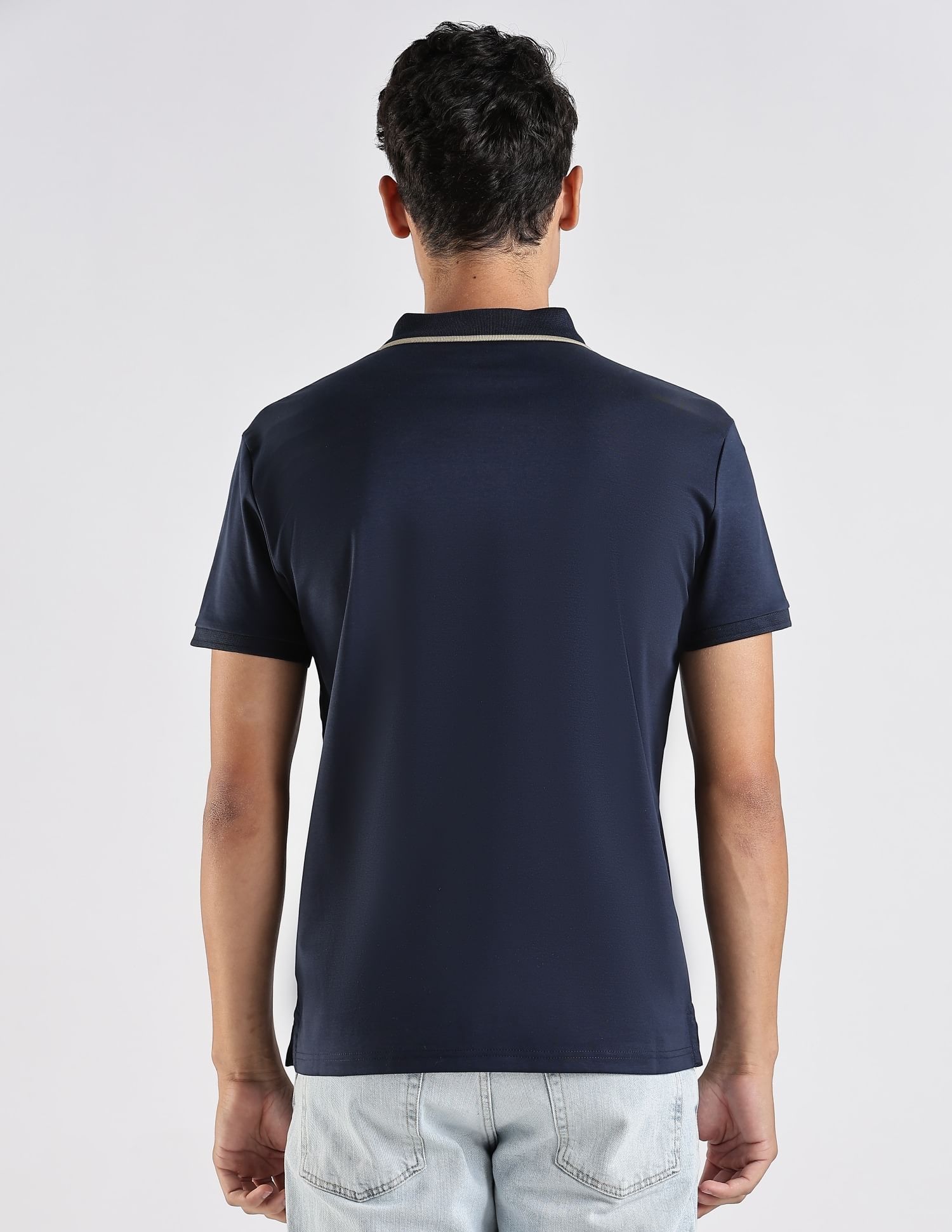 Buy Calvin Klein Jeans Solid Regular Fit Cotton Polo T-Shirt