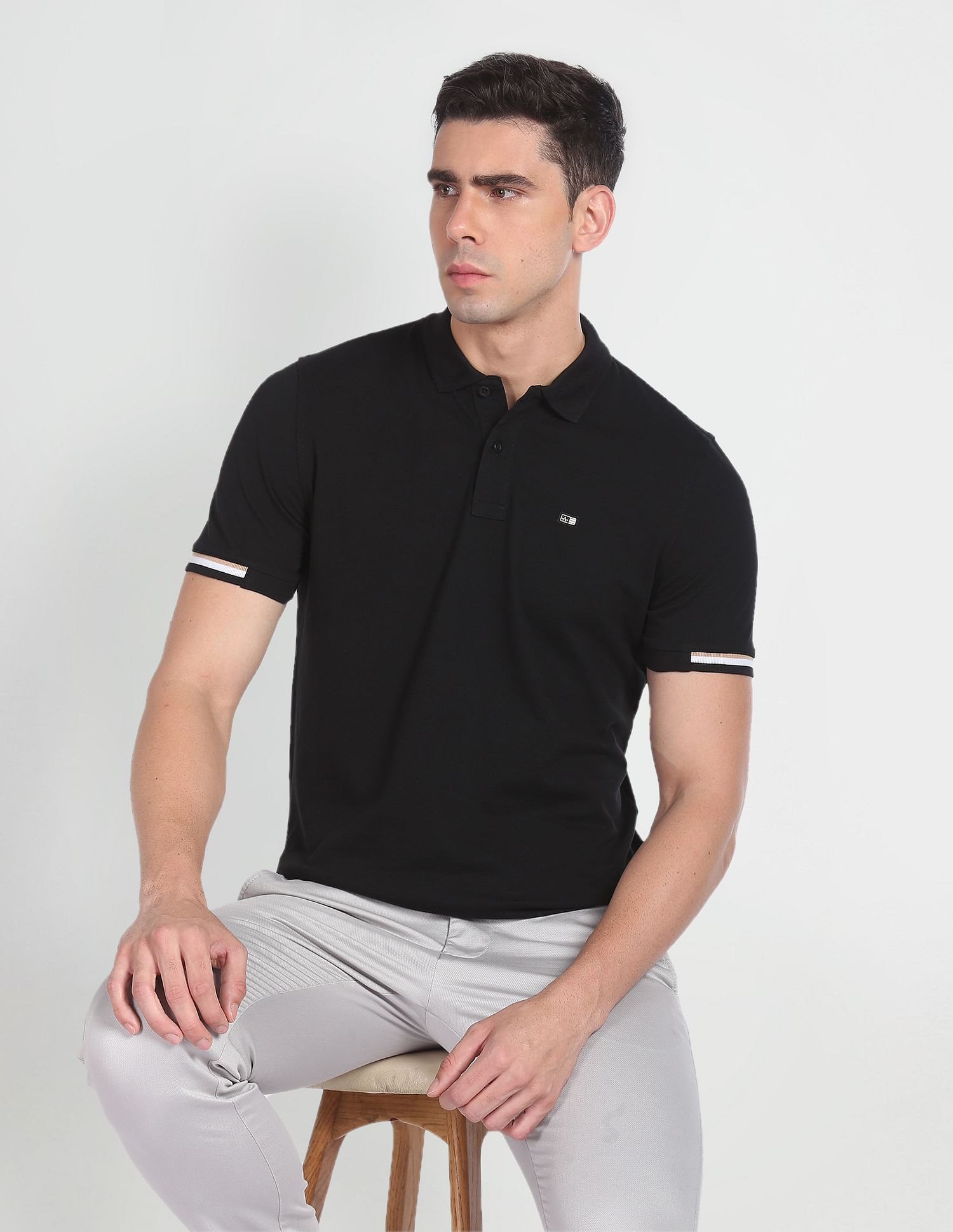 Arrow Sports Solid Cotton Polo Shirt