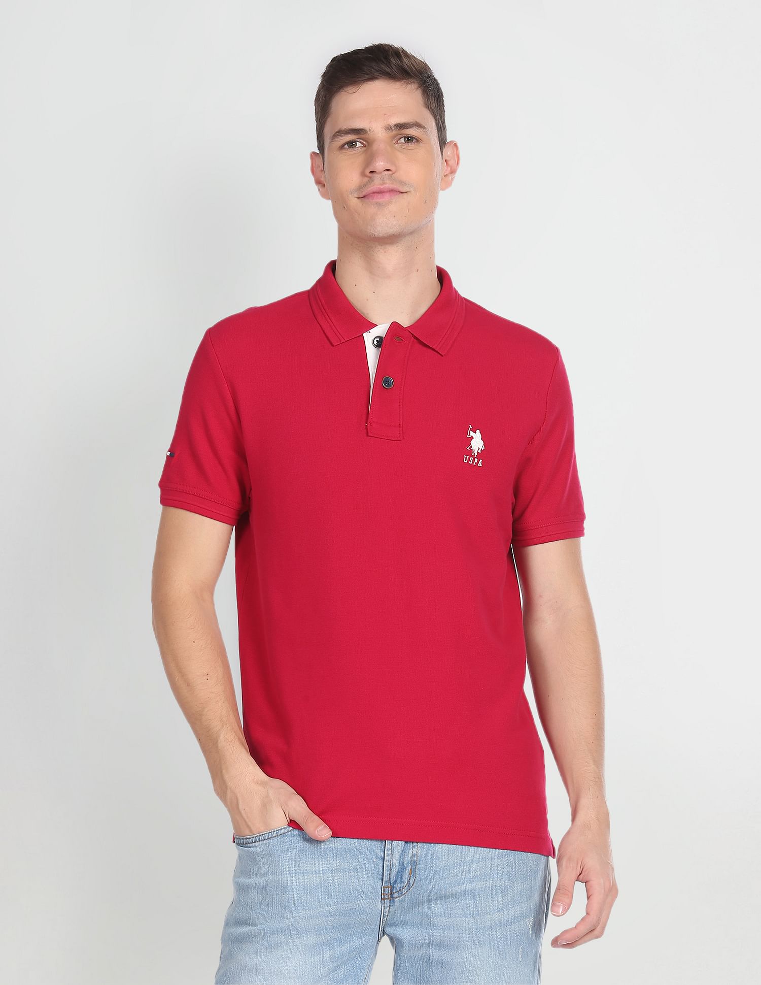 U.S. Polo Assn. Denim Co. Solid Muscle Fit Polo Shirt