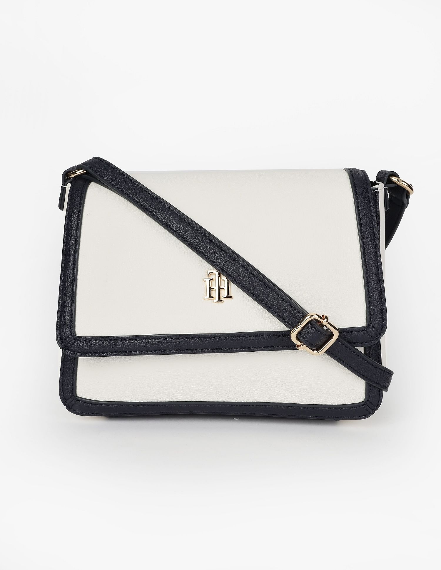 Tommy Hilfiger Solid Blue Pu Sling Bag