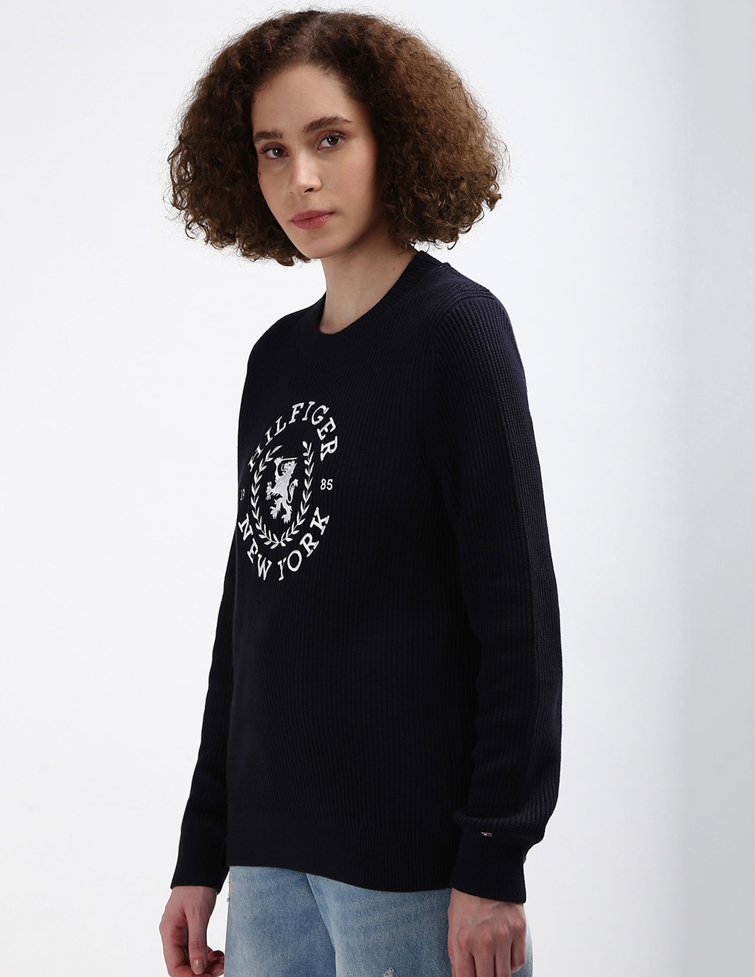 Tommy Hilfiger Embroidered Crest Crew Neck Sweater