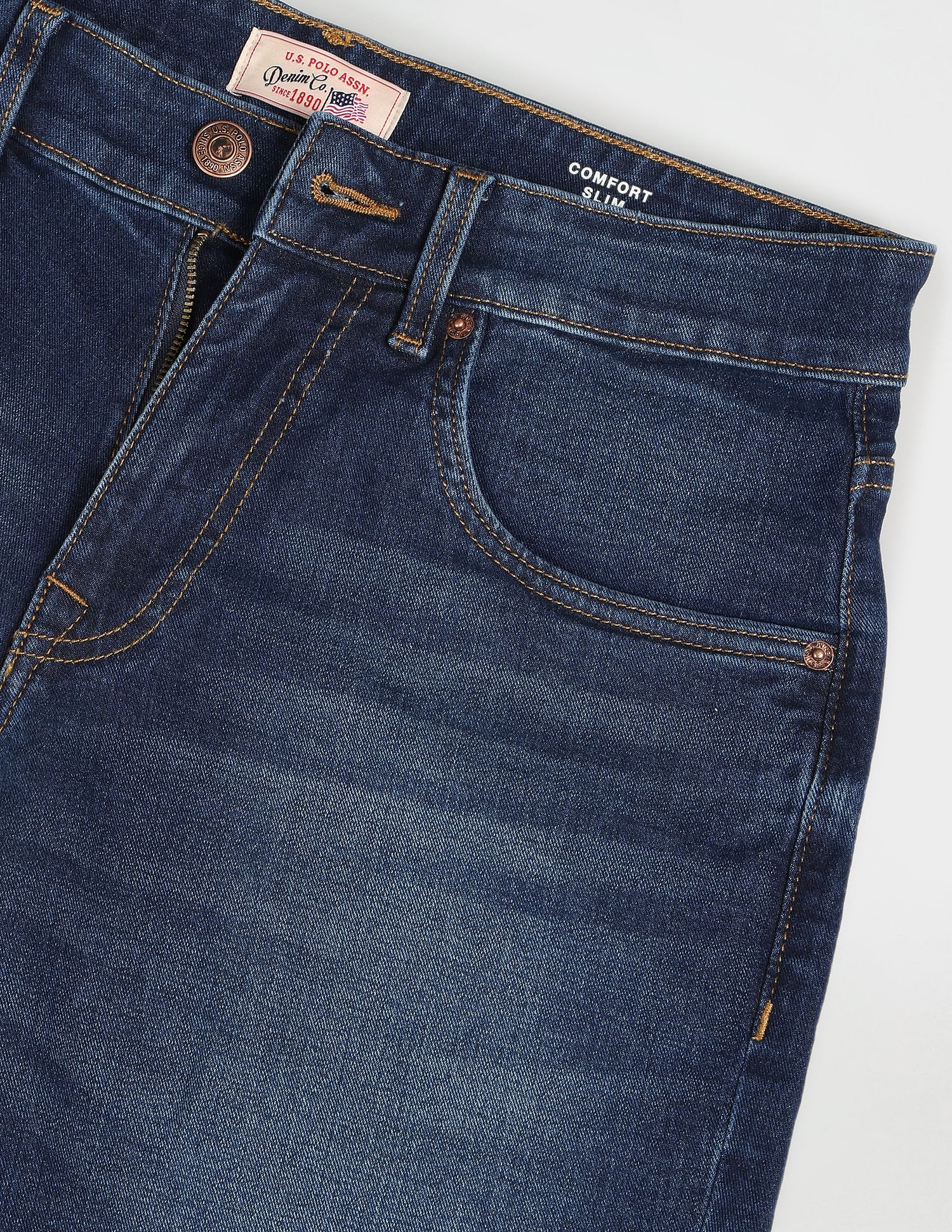U.S. Polo Assn. Denim Co. Mid Rise Stone Wash Denim Shorts