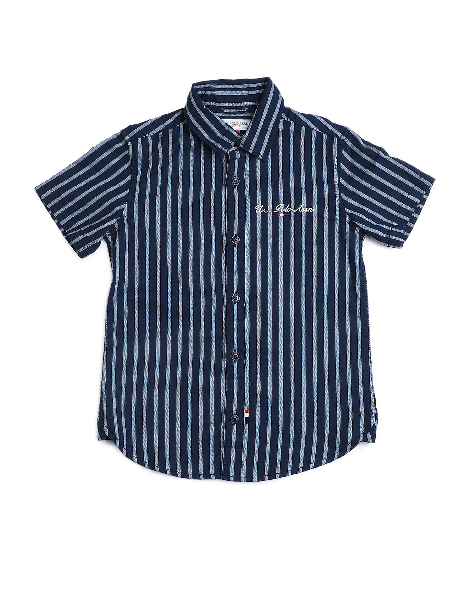 U.S. Polo Assn. Kids Boys Vertical Striped Regular Fit Shirt