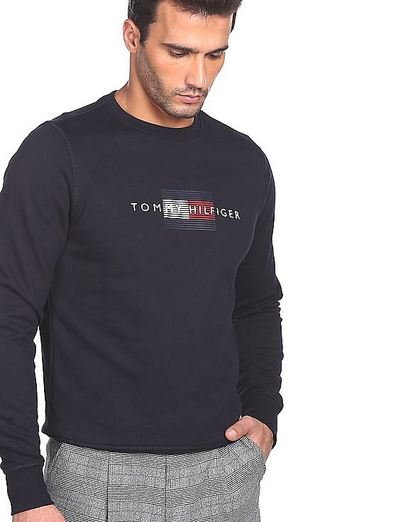 Mens navy clearance tommy hilfiger sweatshirt