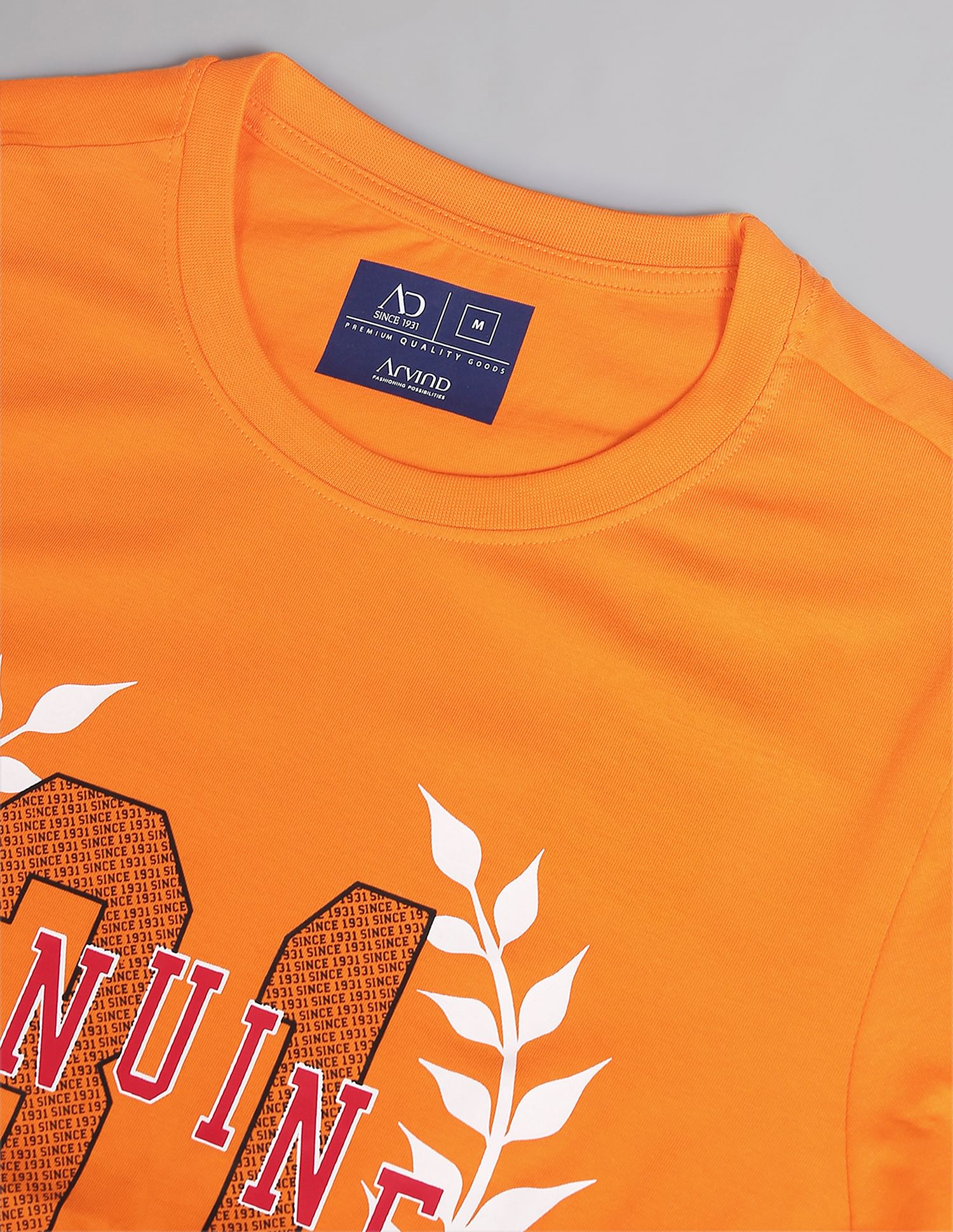 AD by Arvind Crew Neck Graphic Print T-Shirt