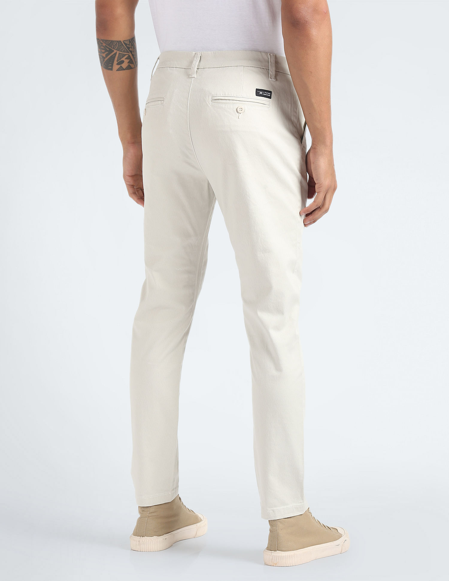 Flying Machine Slash Slim Tapered Fit Printed Trousers