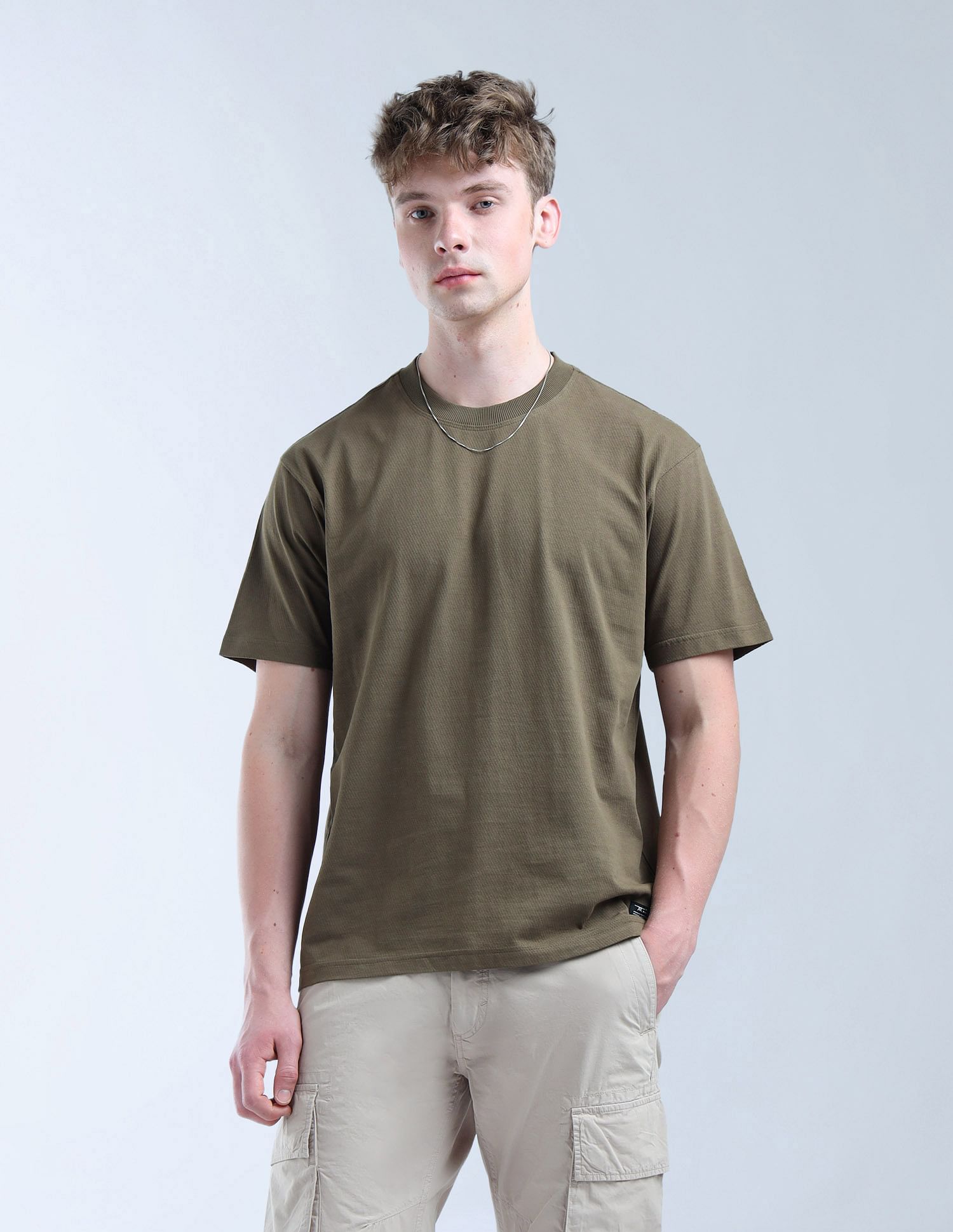 Flying Machine Digitopia Solid Relaxed Fit T-Shirt