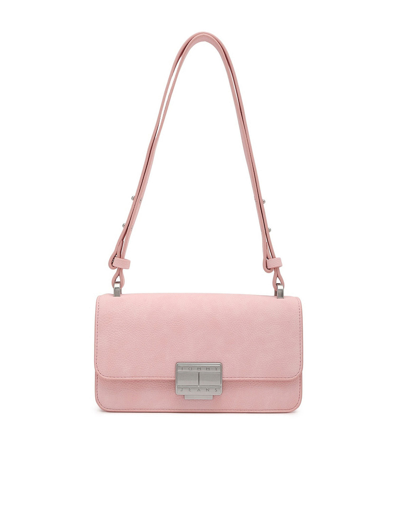 Tommy Hilfiger Solid Pink Pu Shoulder Bag