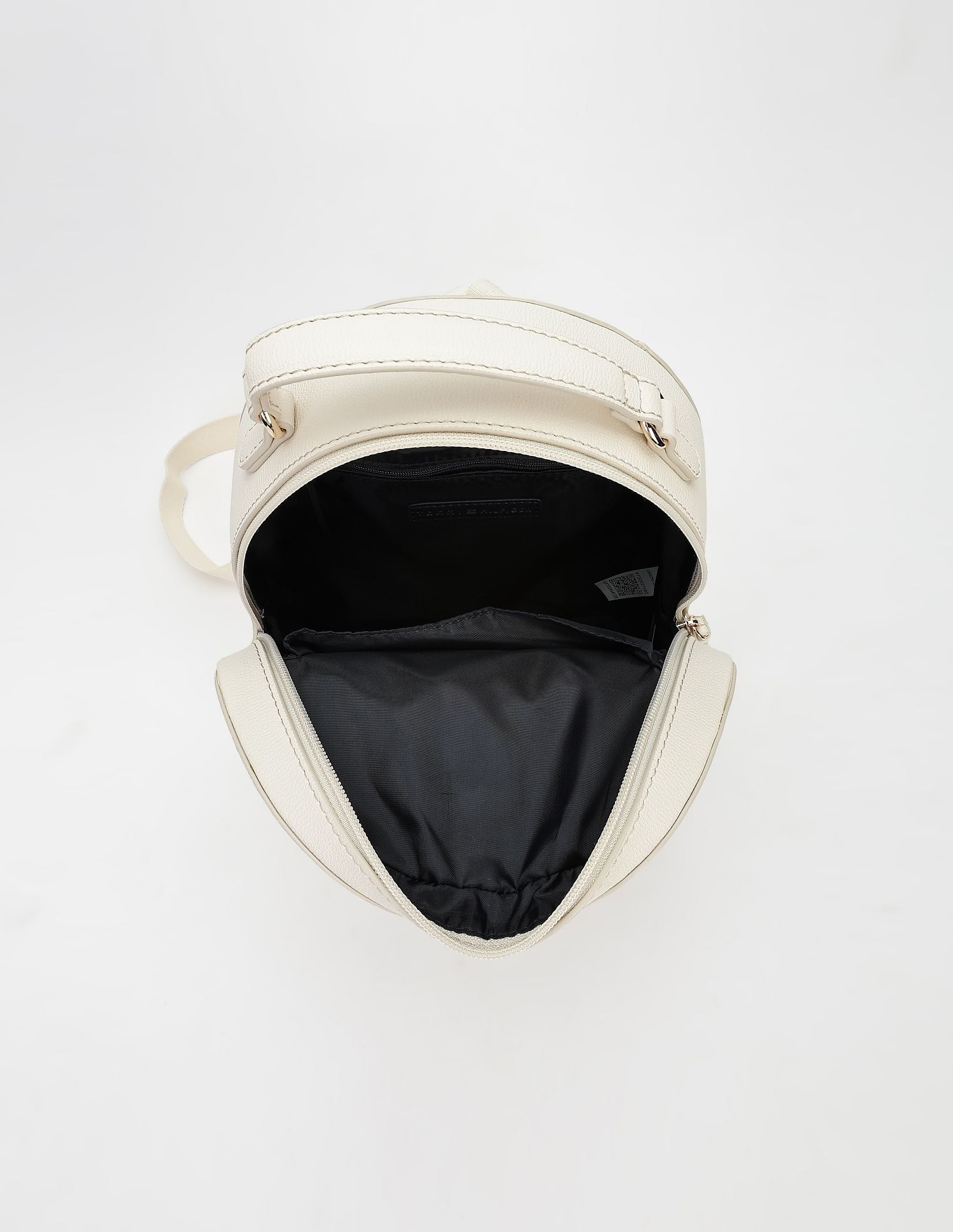 Tommy Hilfiger Solid Beige PU Backpacks