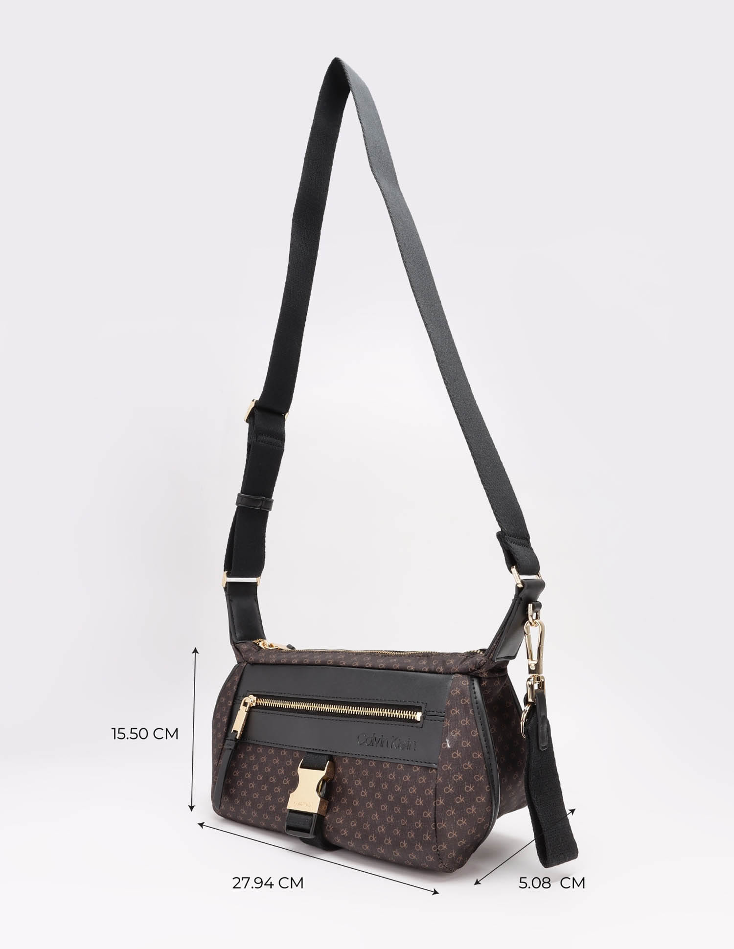 Buy Calvin Klein Logo Brown Nylon Crossbody Bag