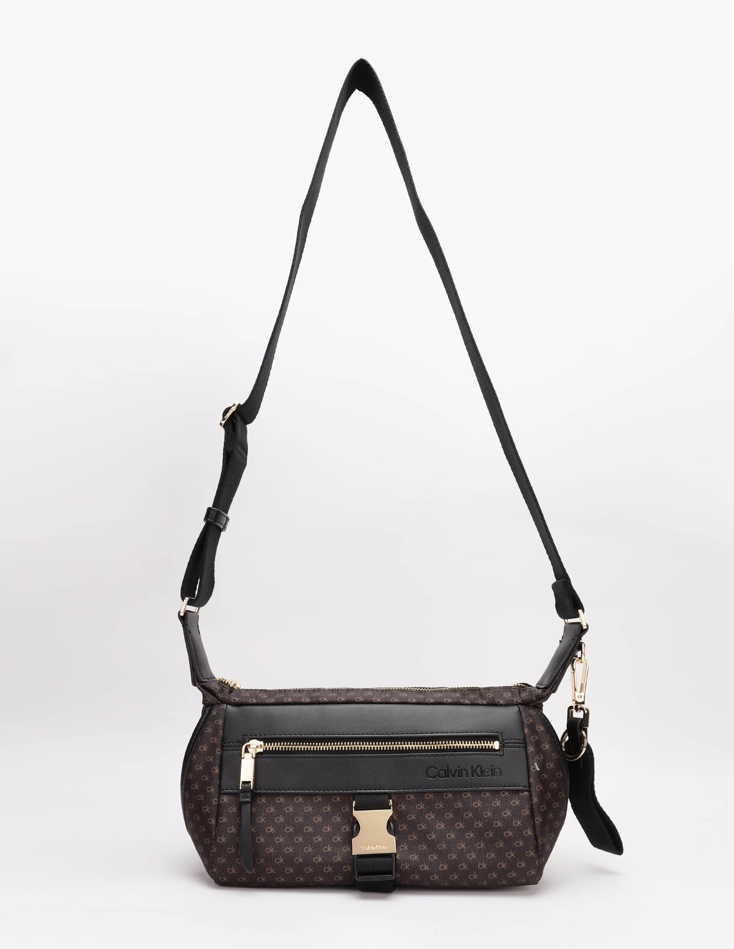 Buy Calvin Klein Logo Brown Nylon Crossbody Bag