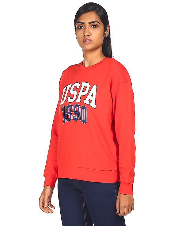 U.S. Polo Assn. Women Long Sleeve Crew Neck Sweatshirt
