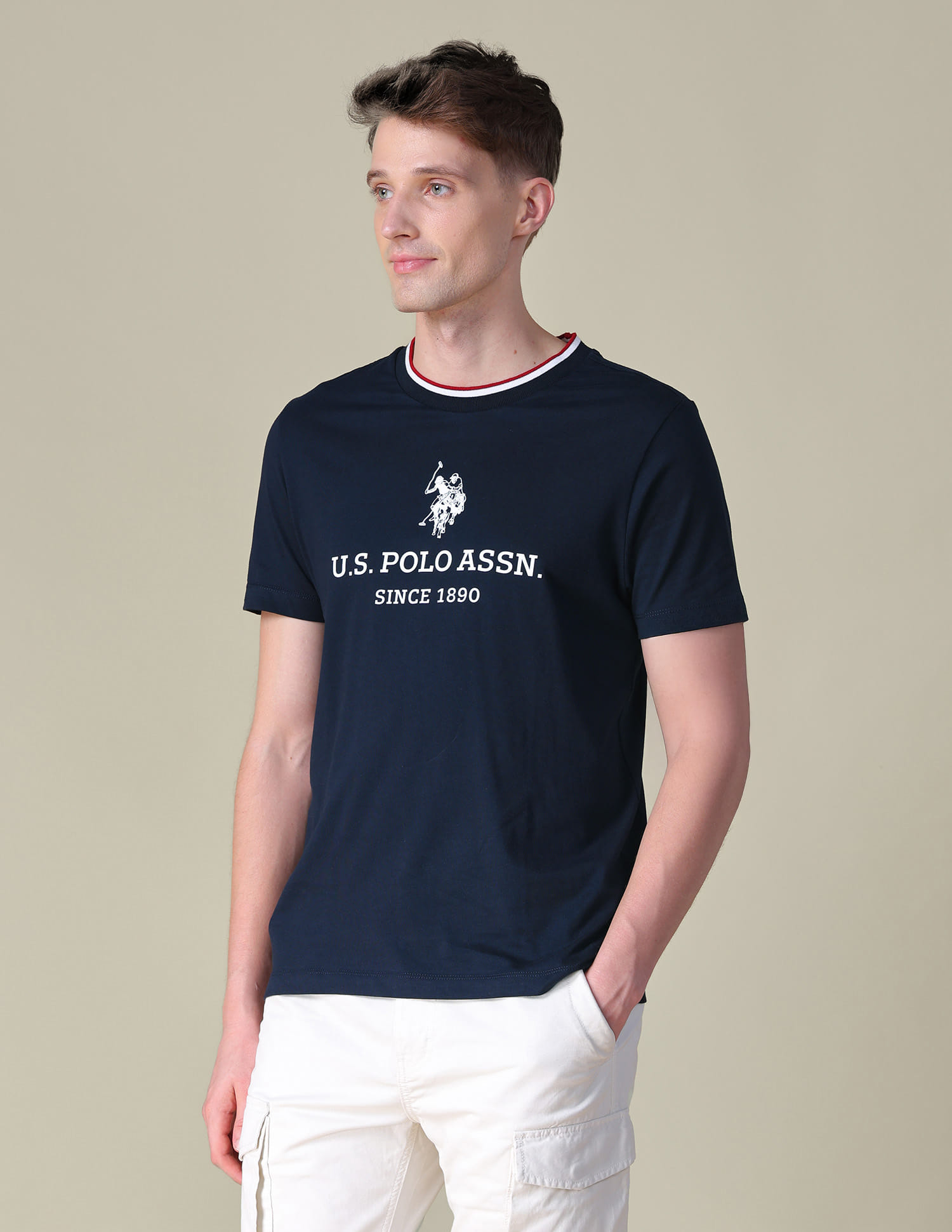 Buy U.S. Polo Assn. Brand Printed Slim Fit T-Shirt - NNNOW.com