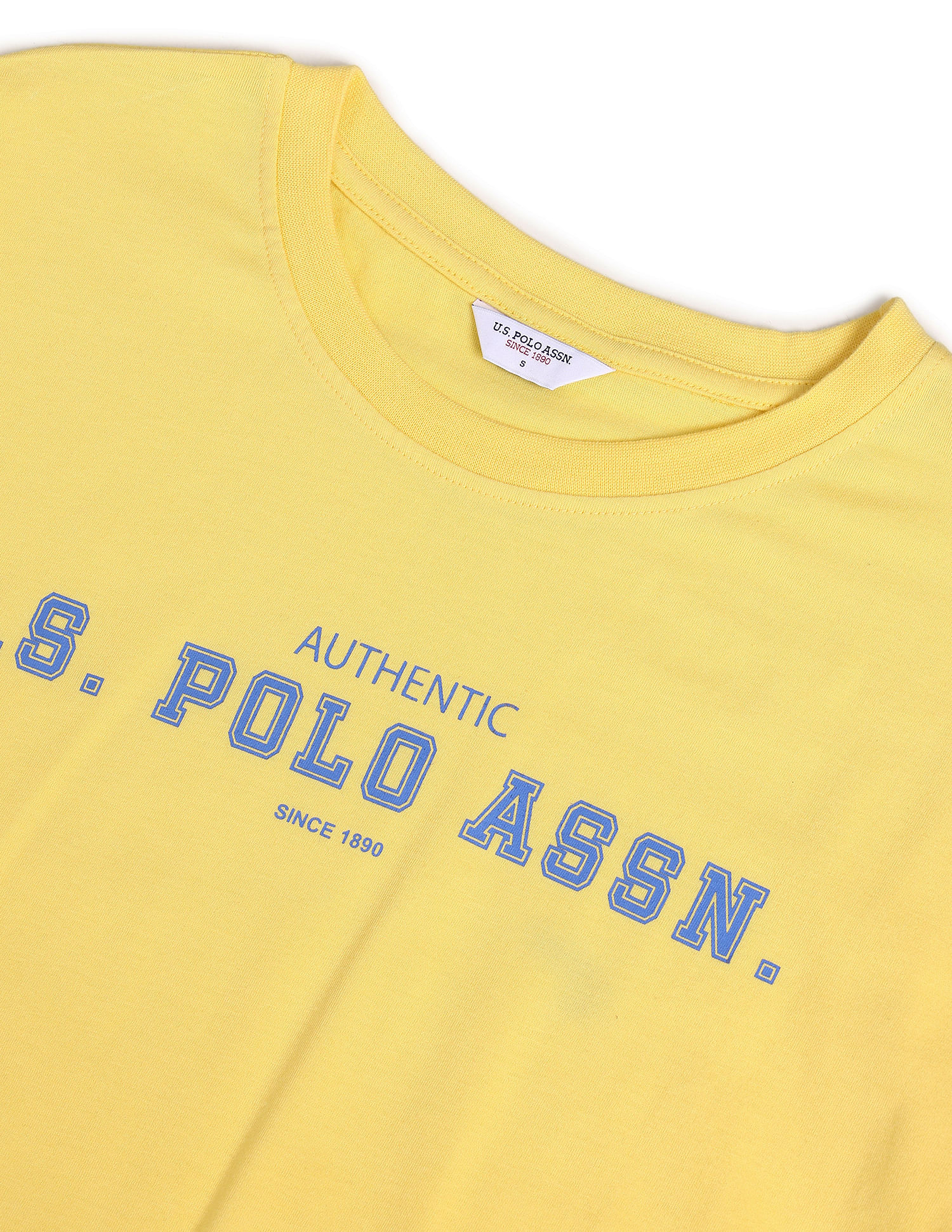 Buy U.S. Polo Assn. Women Yellow Crew Neck Typography Print T-Shirt -  NNNOW.com