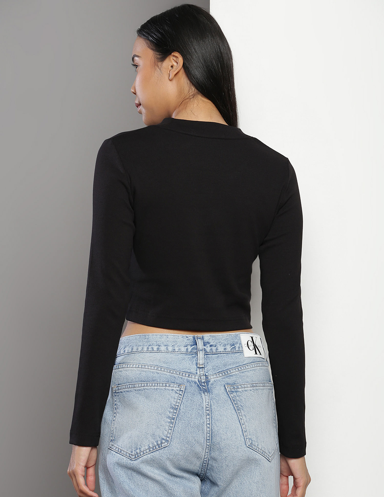 Buy Calvin Klein Long Sleeve Cropped T-Shirt - NNNOW.com