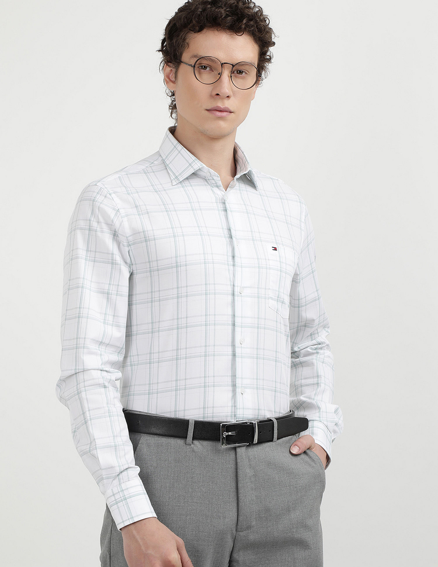 Tommy Hilfiger Herringbone Checked Regular Fit Shirt