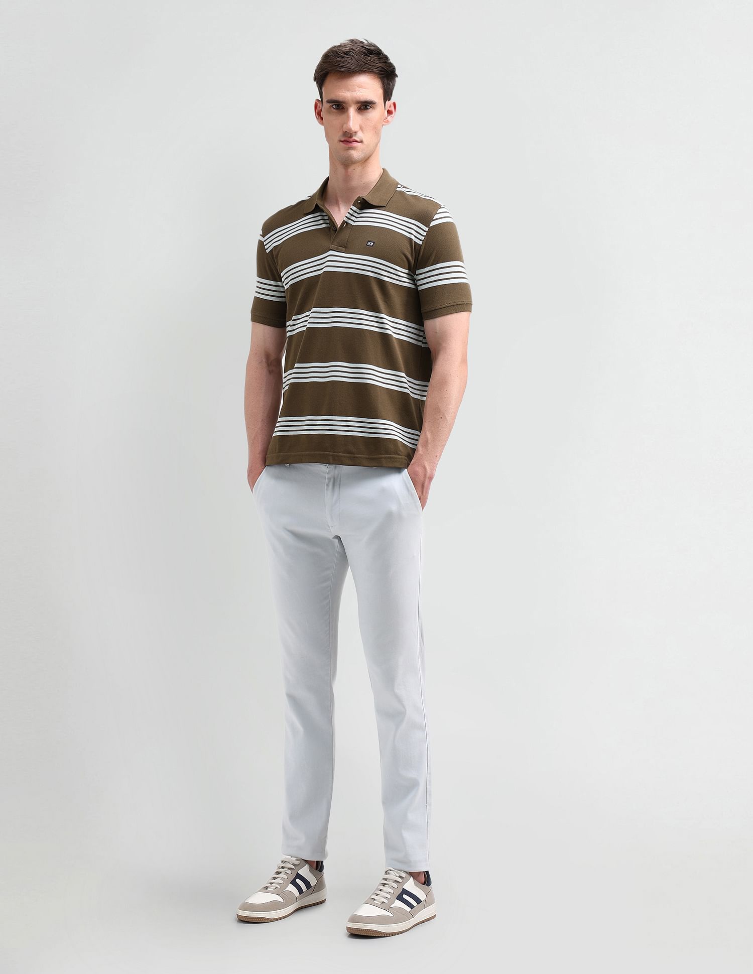 Arrow Sport Horizontal Striped Regular Fit Polo Shirt