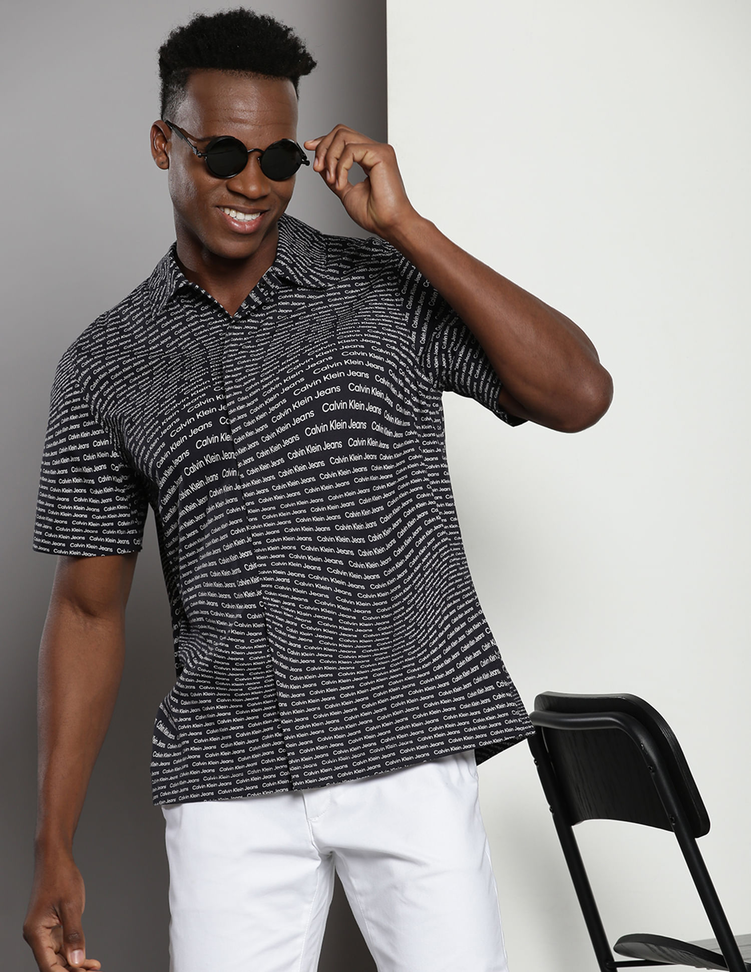 Buy Calvin Klein Oversized Brand Print Shirt