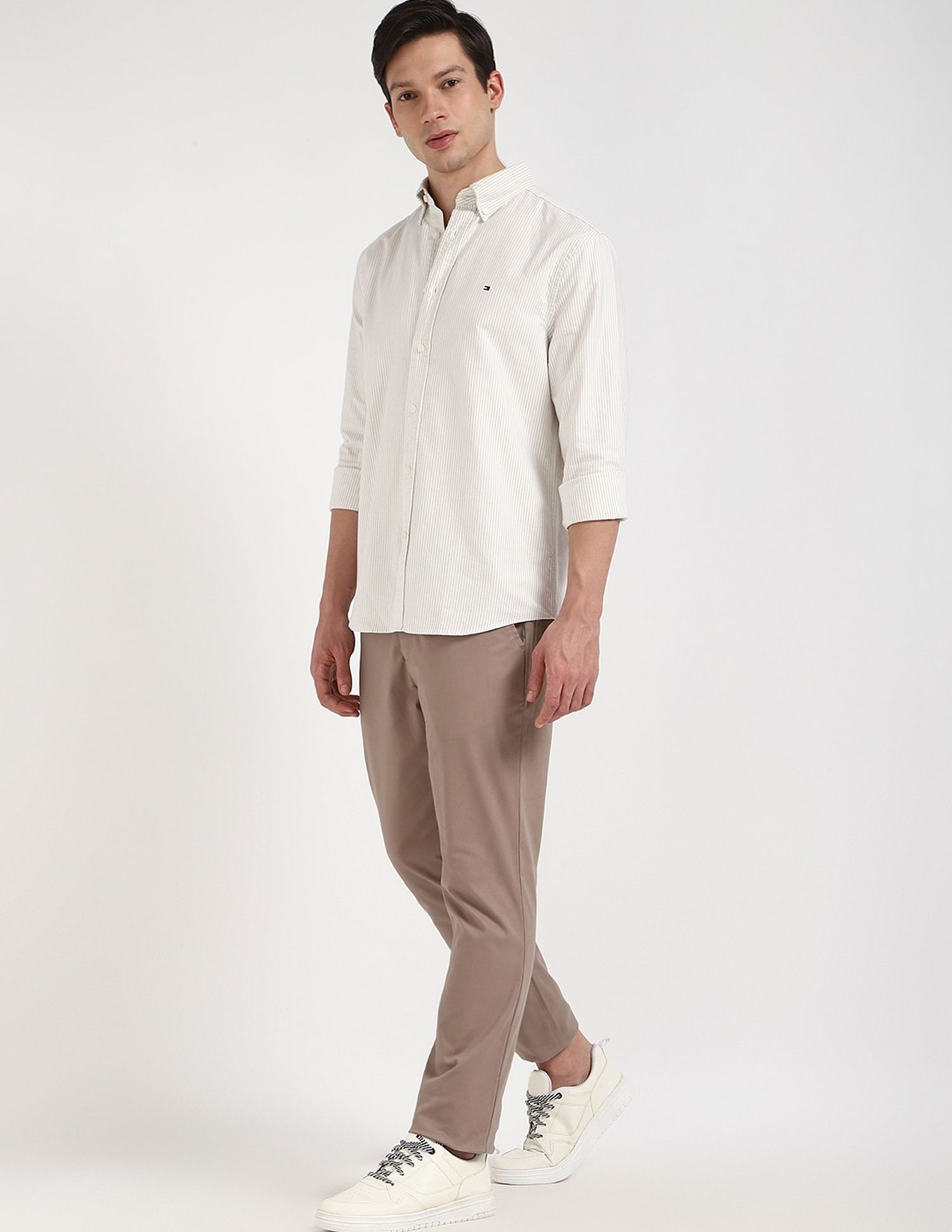 Tommy Hilfiger Striped Regular-Fit Oxford Woven Shirt