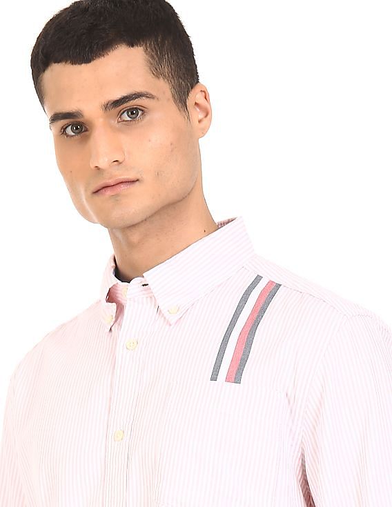 Buy Tommy Hilfiger Men Pink Relaxed Ithaca Striped Casual