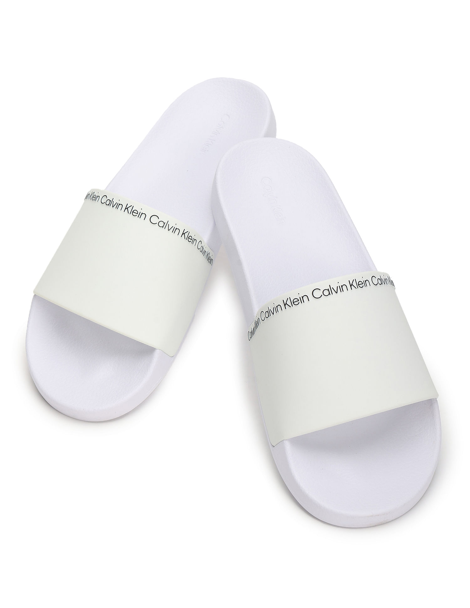 Calvin klein 2025 sliders mens white