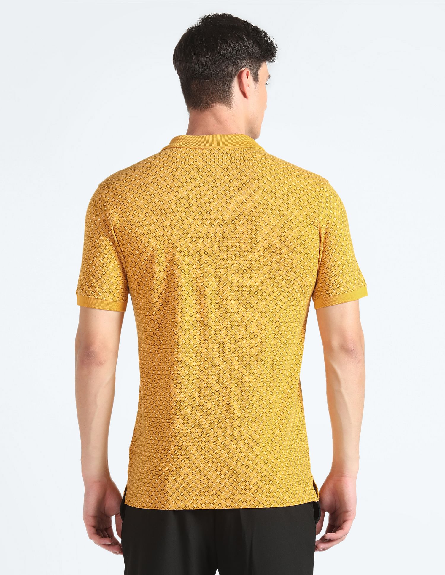 Flying Machine Pure Cotton Patterned Polo Shirt