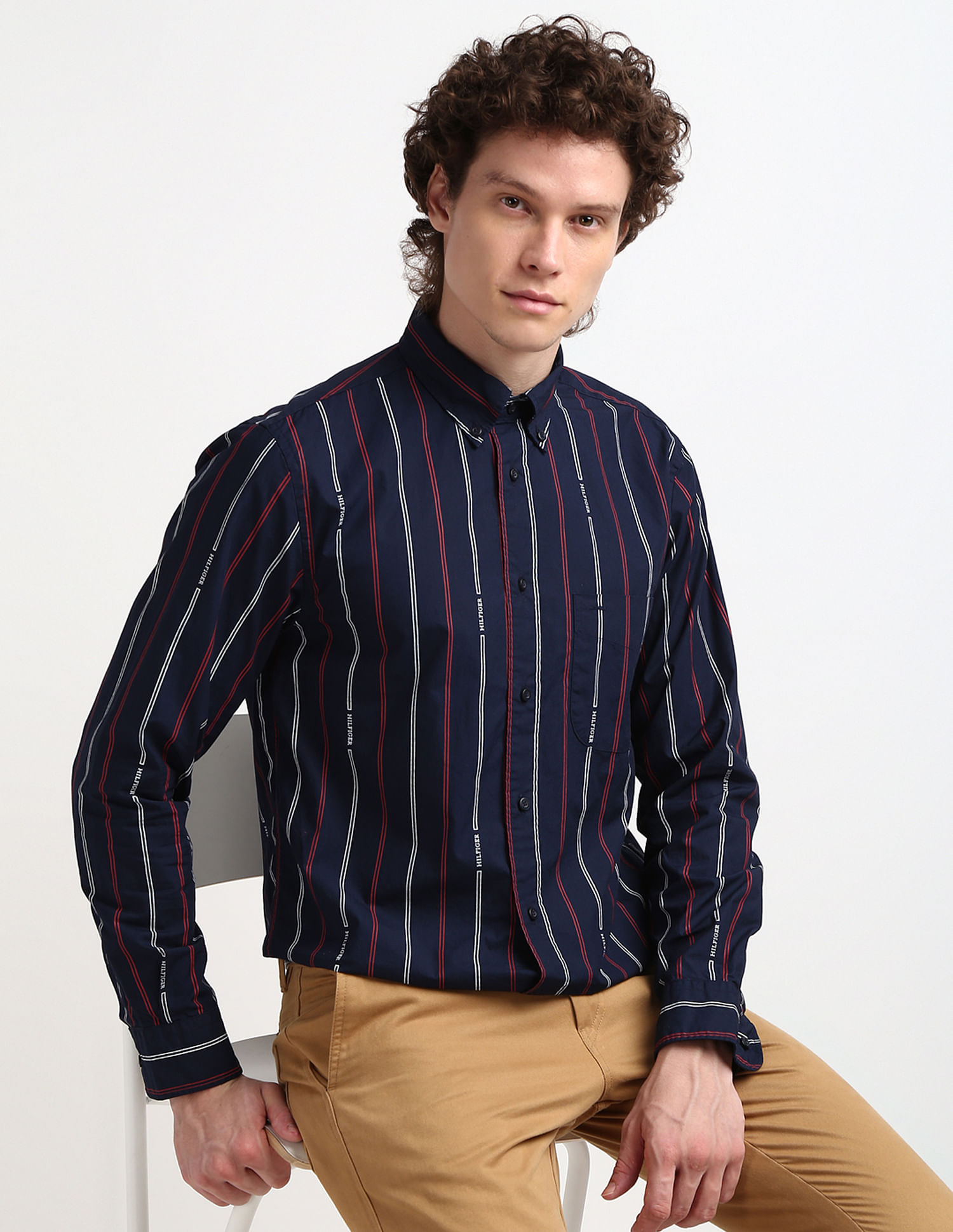Tommy Hilfiger Double Stripe Cotton Shirt