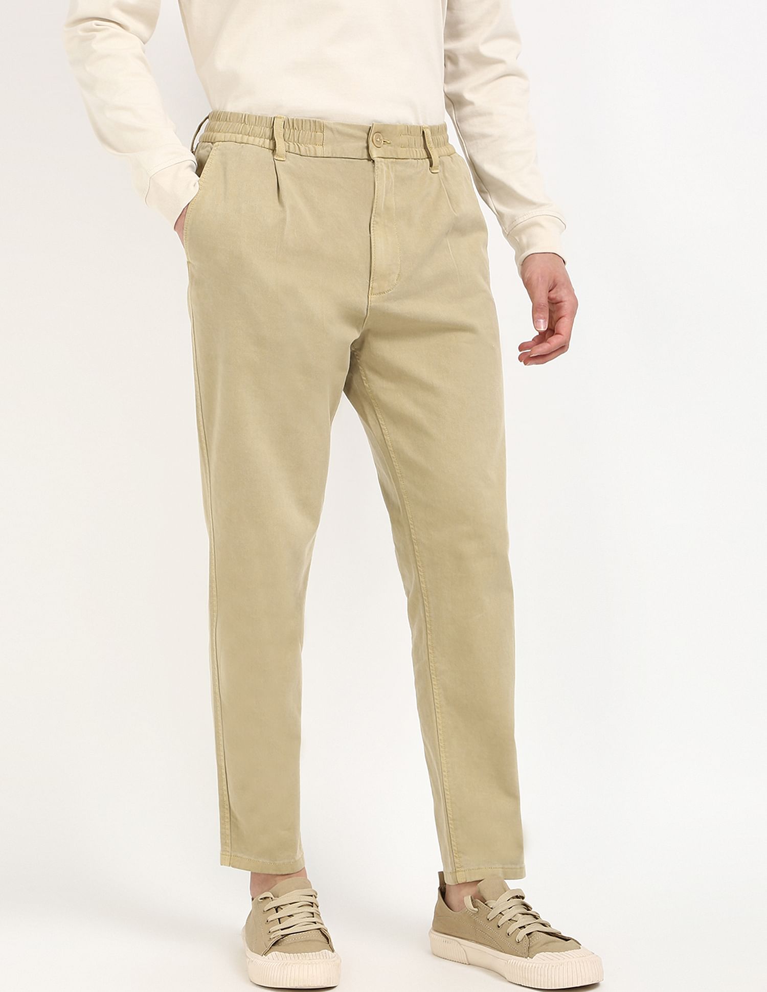 Tommy Hilfiger Kids Tan Solid Trousers for Earthy Style