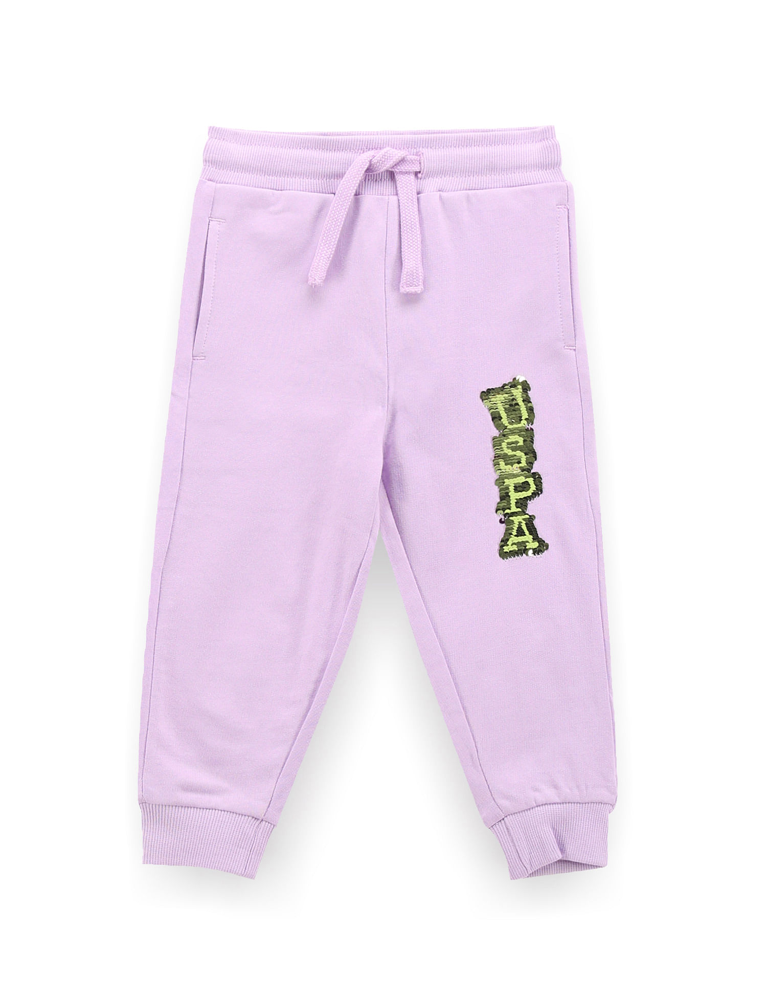 U.S. Polo Assn. Kids Girls Flip Sequins Track Pants