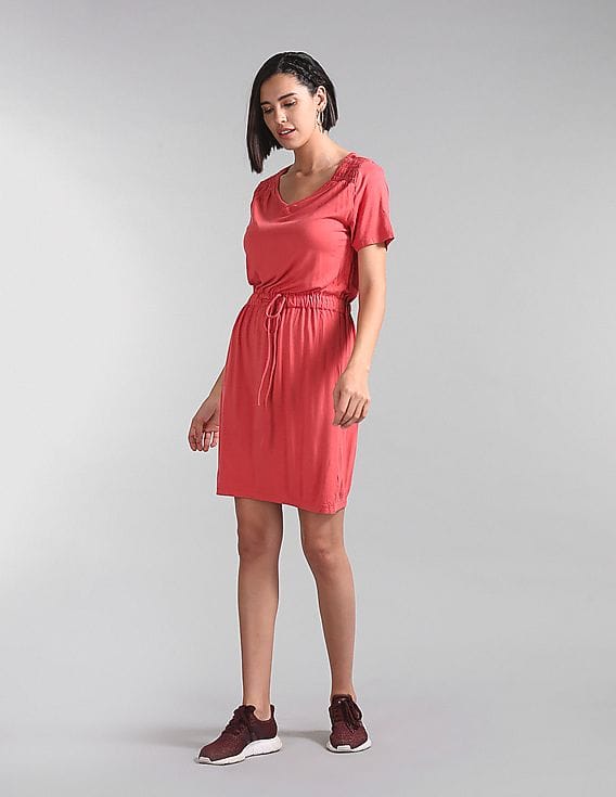 Buy GAP Women Orange Drawstring Waist Dress - NNNOW.com