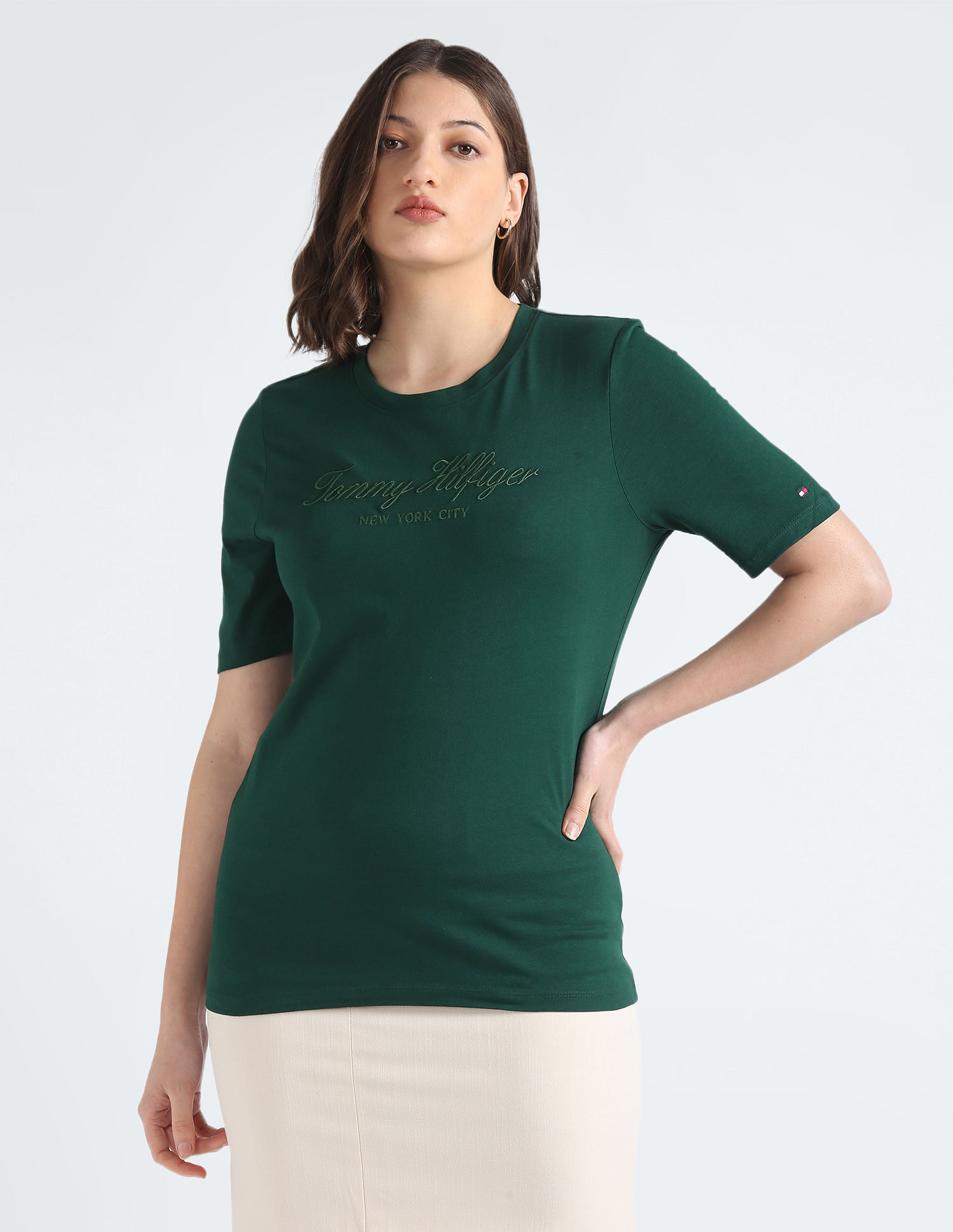 Tommy Hilfiger High Shine Embroidered T-Shirt