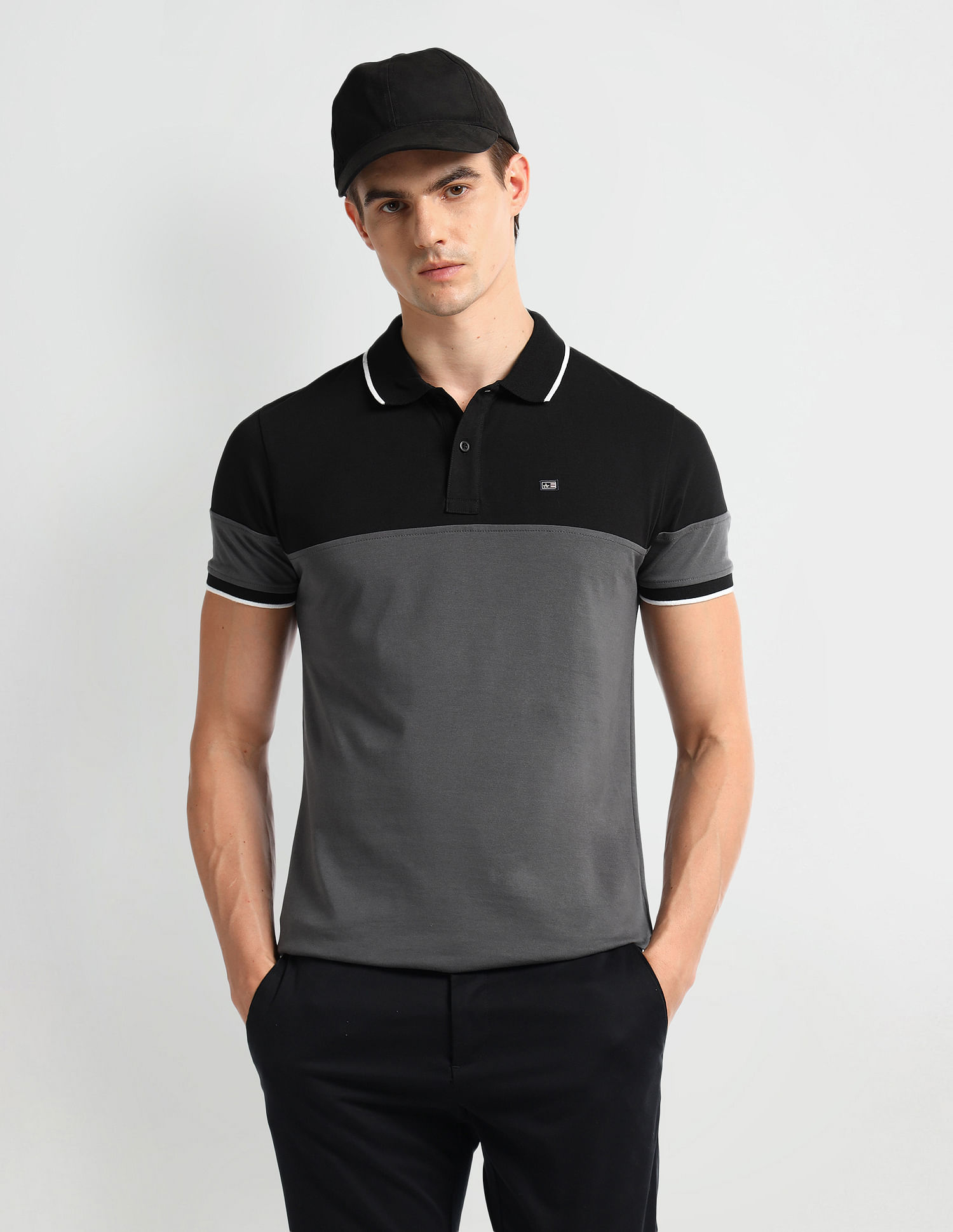 Arrow Sport Logo Color Block Polo Shirt