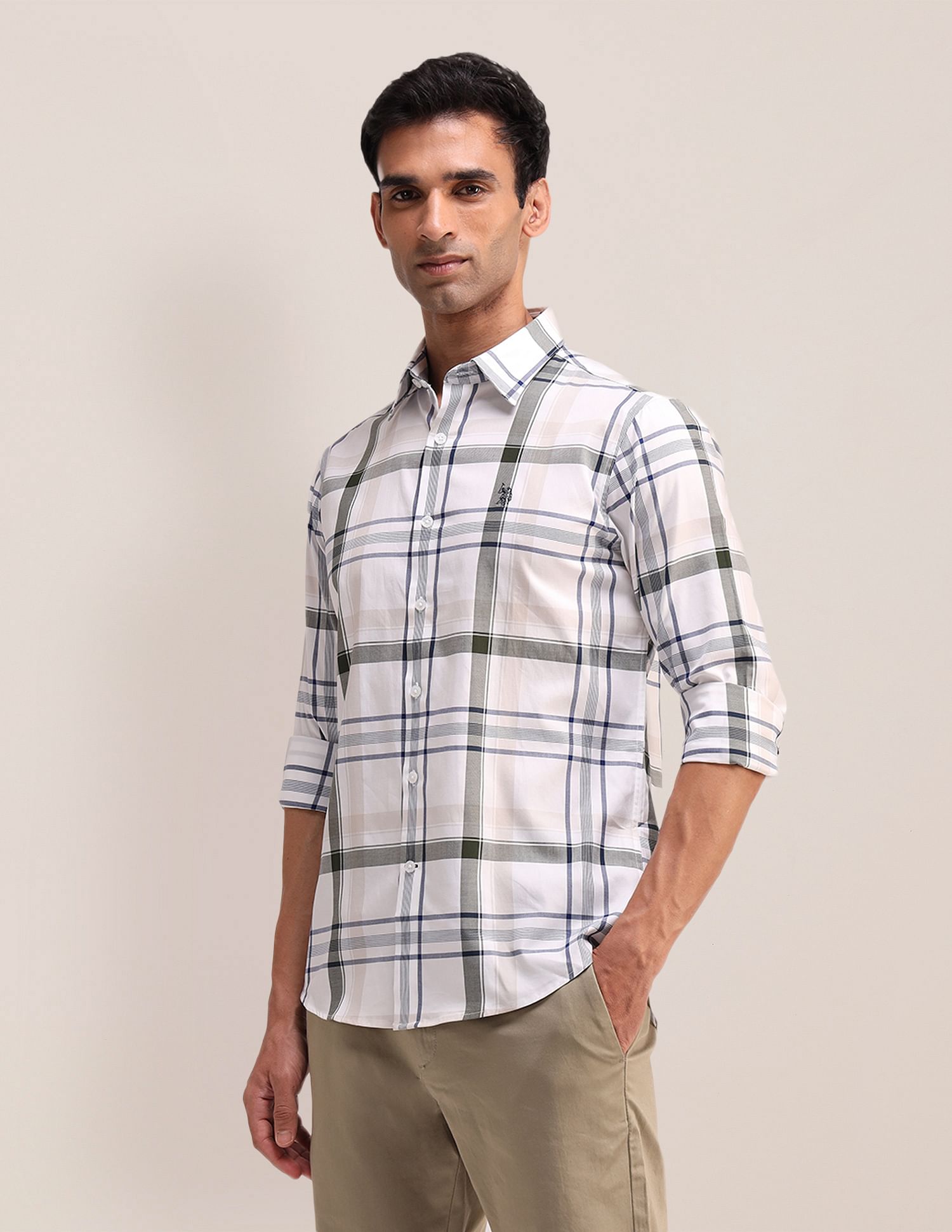 U.S. Polo Assn. Grid Tattersall Checked Twill Shirt