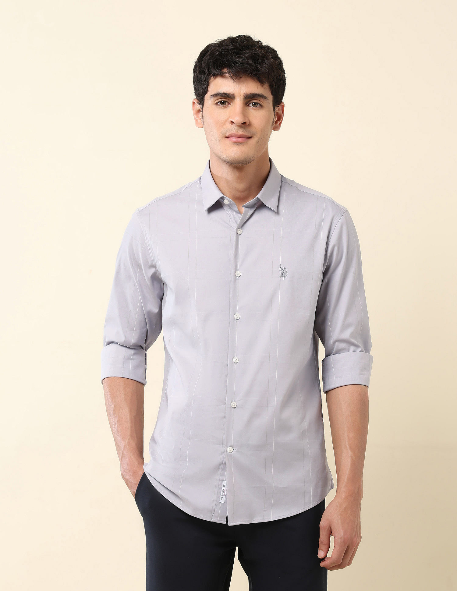 U.S. Polo Assn. Solid Slim Fit Twill Shirt