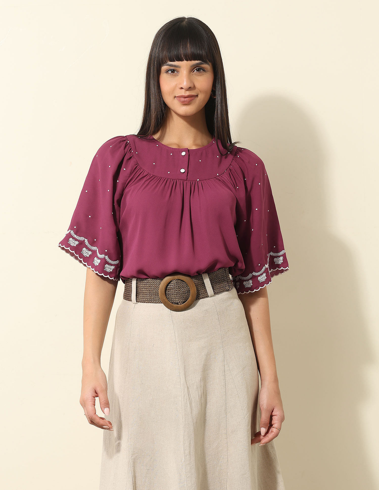 U.S. Polo Assn. Women Floral Embroidered Top