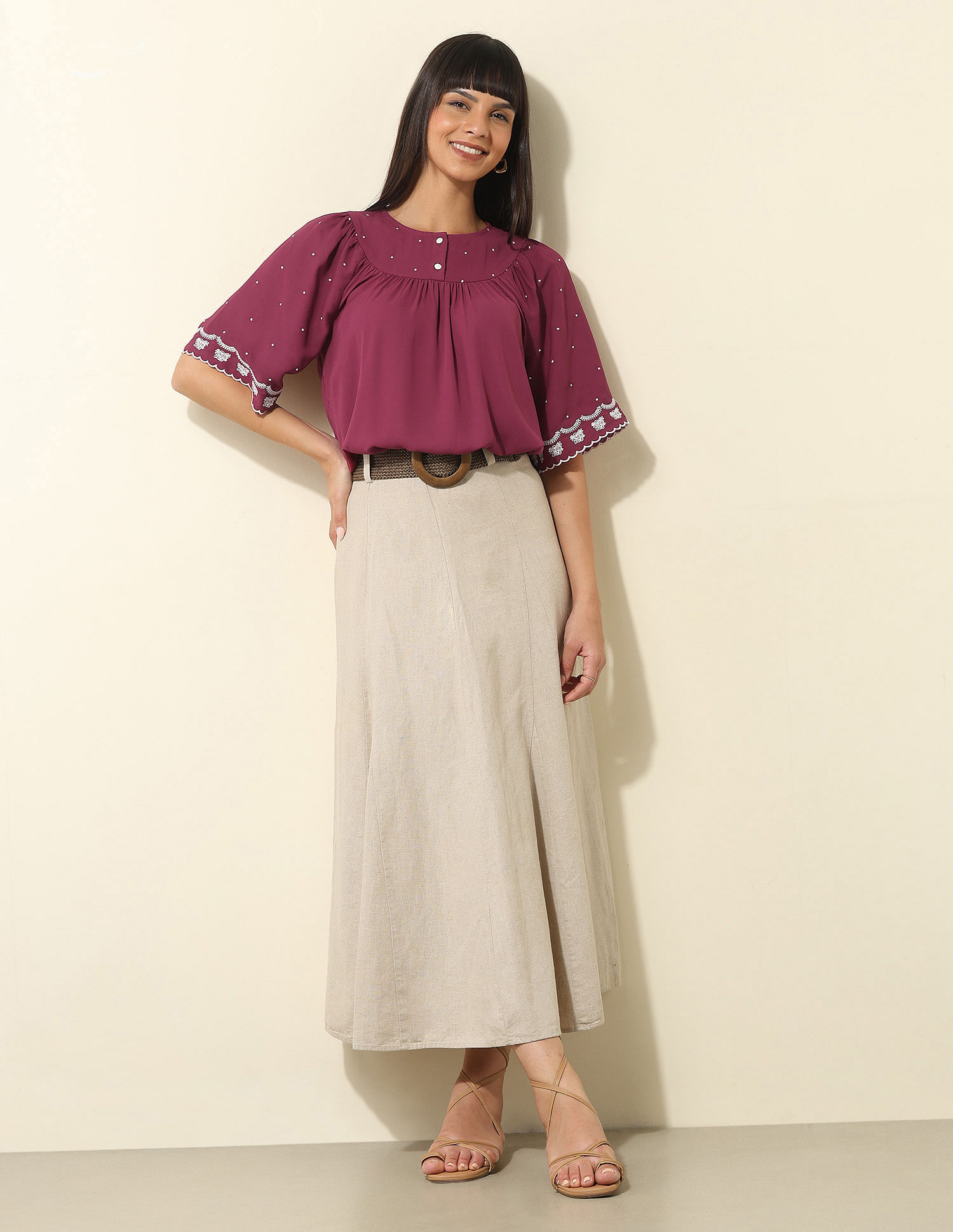 U.S. Polo Assn. Women Floral Embroidered Top