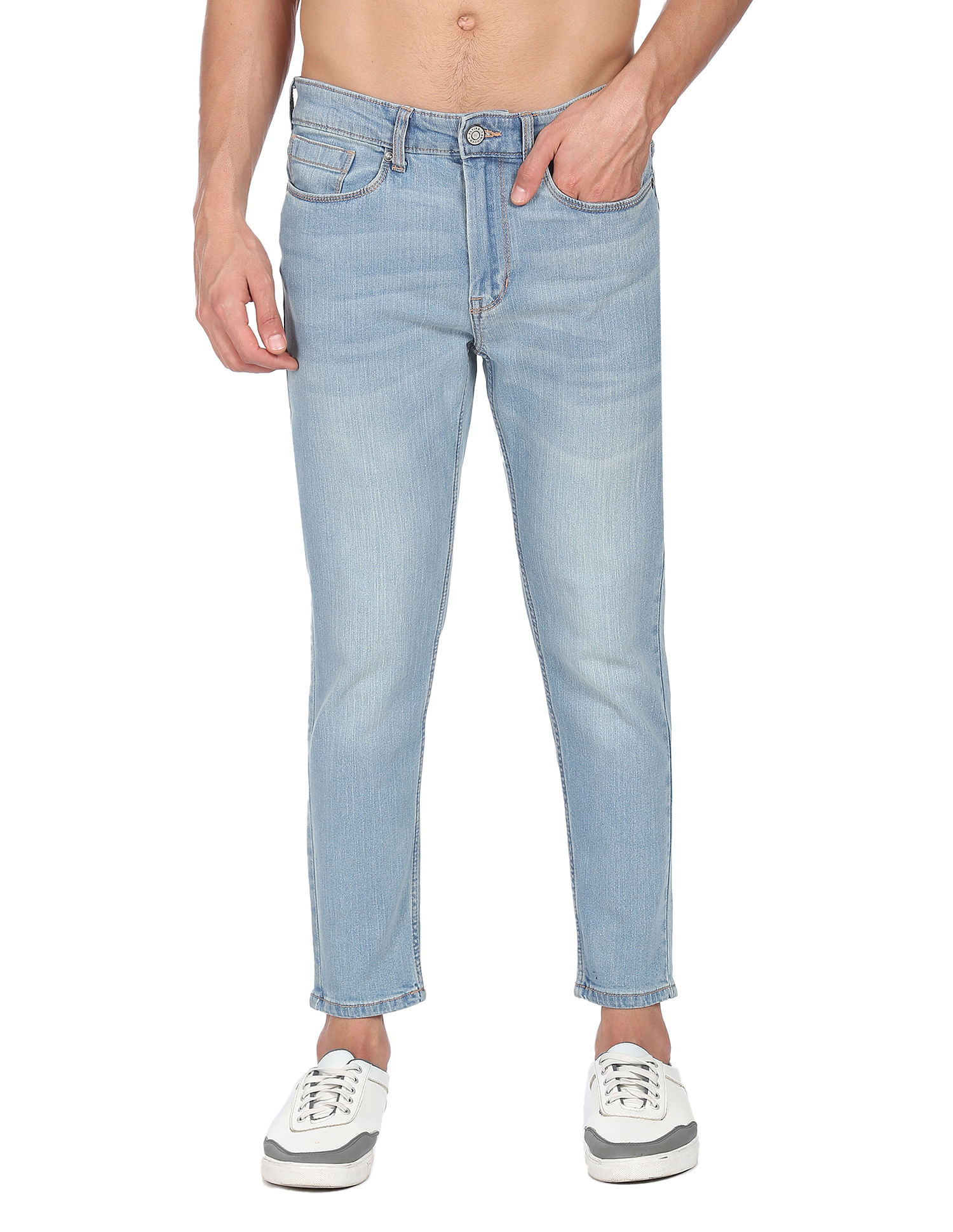 Flying Machine Mid Rise Stone Wash Jeans